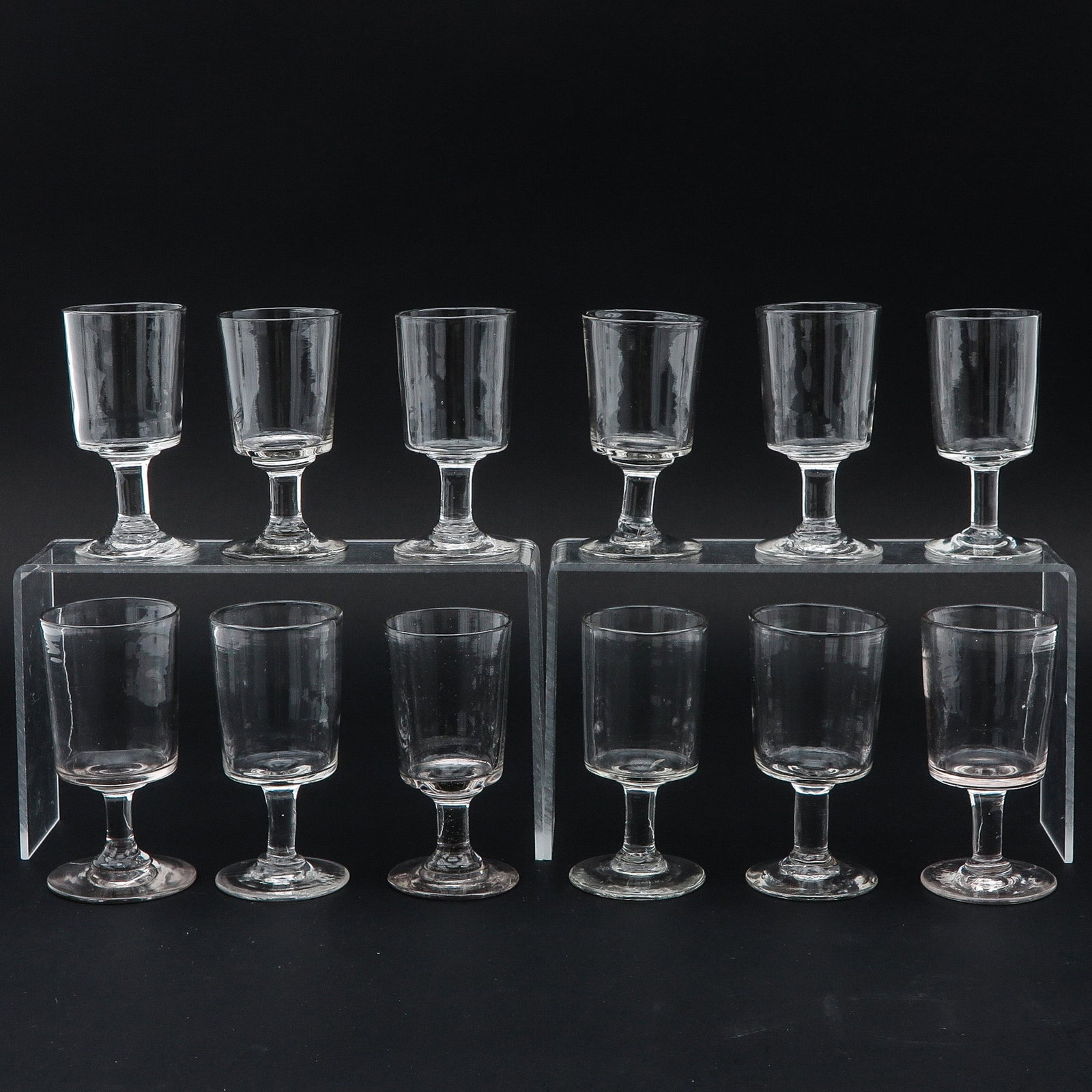 A Collection of 12 19th Century Wine Glasses: France, 12 cm. tall.
