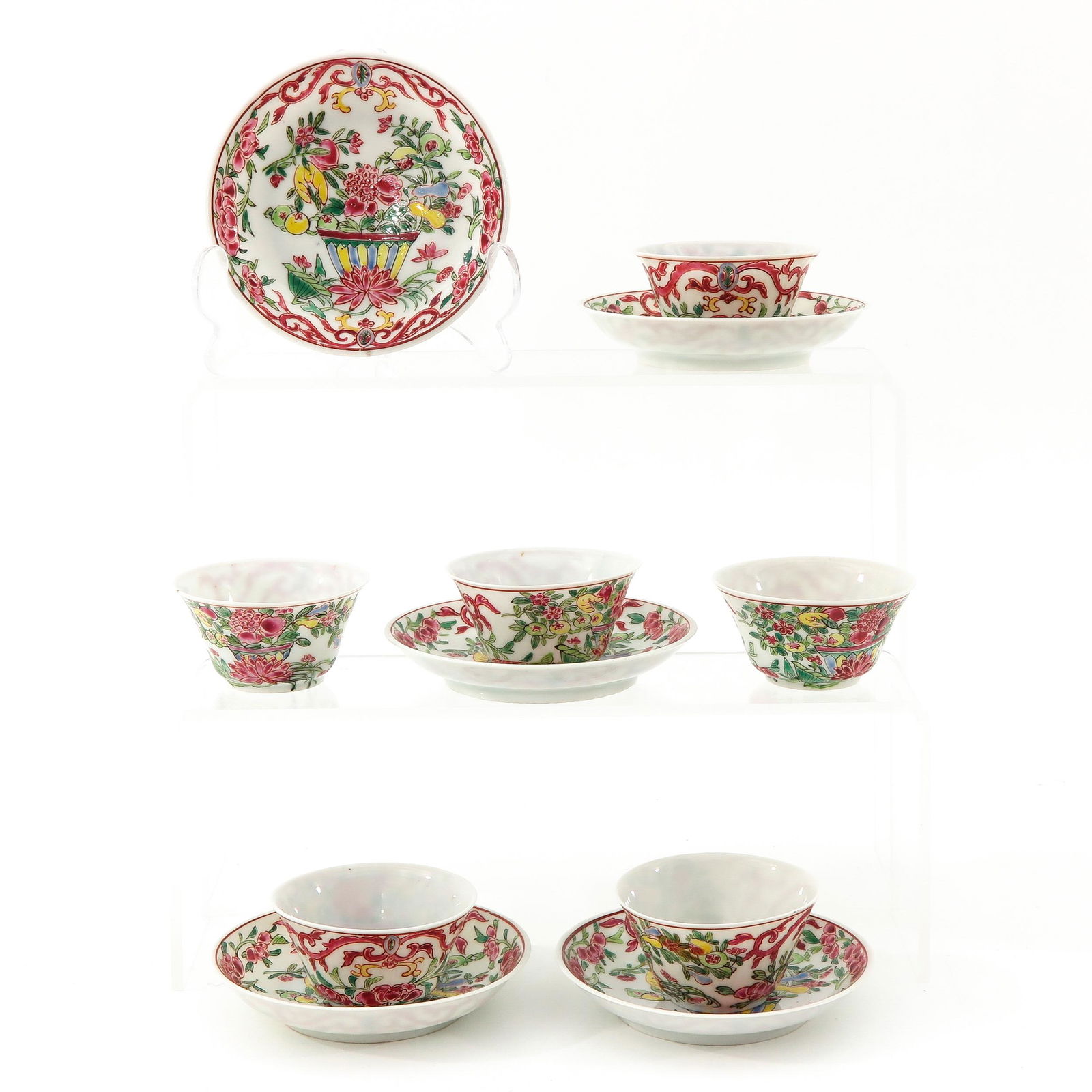 A Lot of Famille Rose Cups and Saucers (1 of 10)