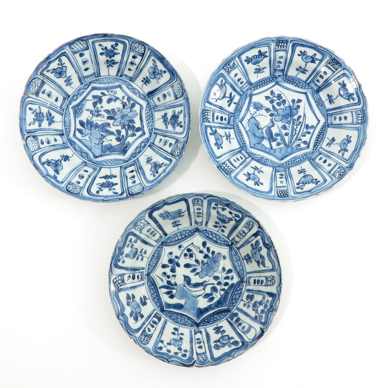 A Series of 3 Blue and White Plates (1 of 10)
