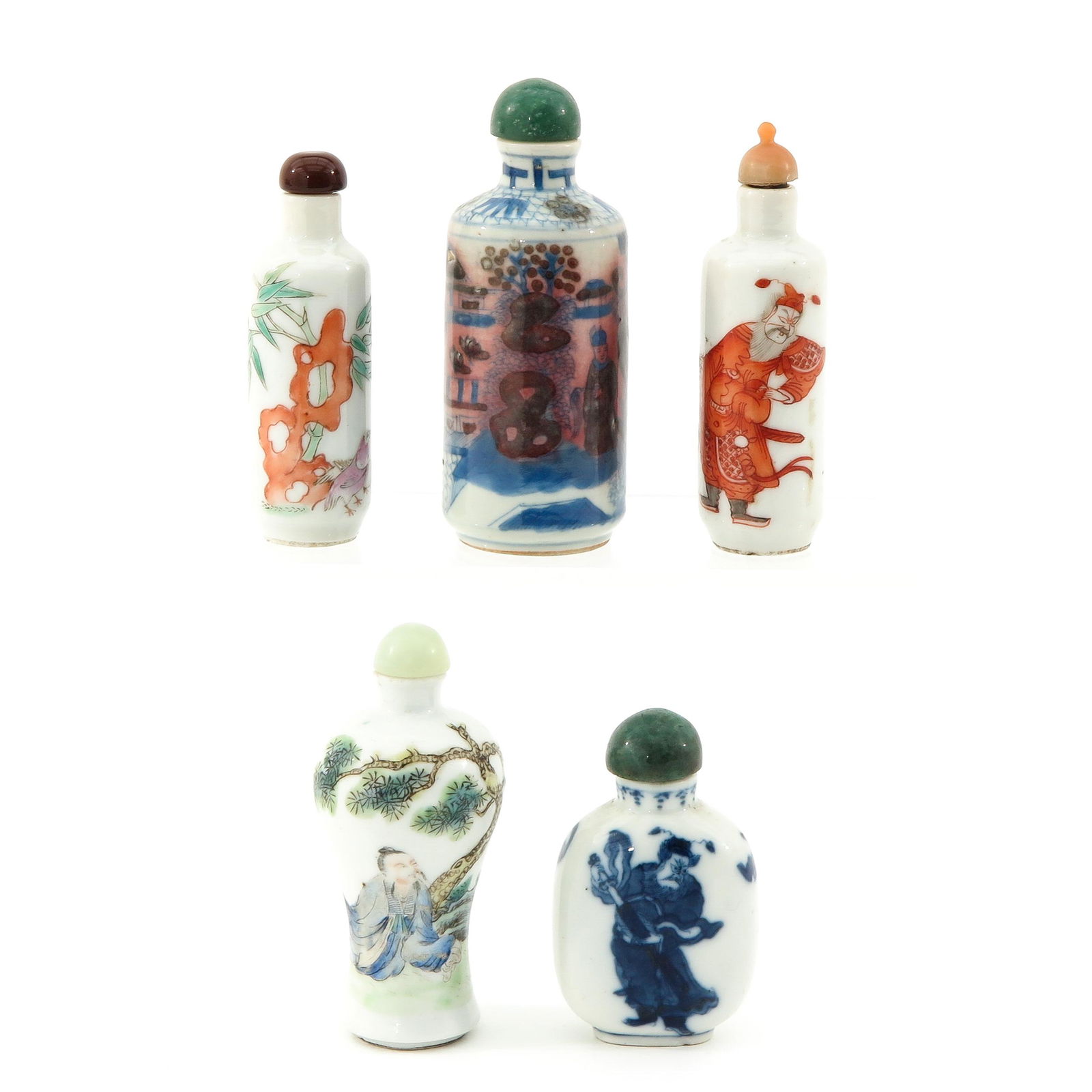 A Collection of 5 Snuff Bottles (1 of 10)
