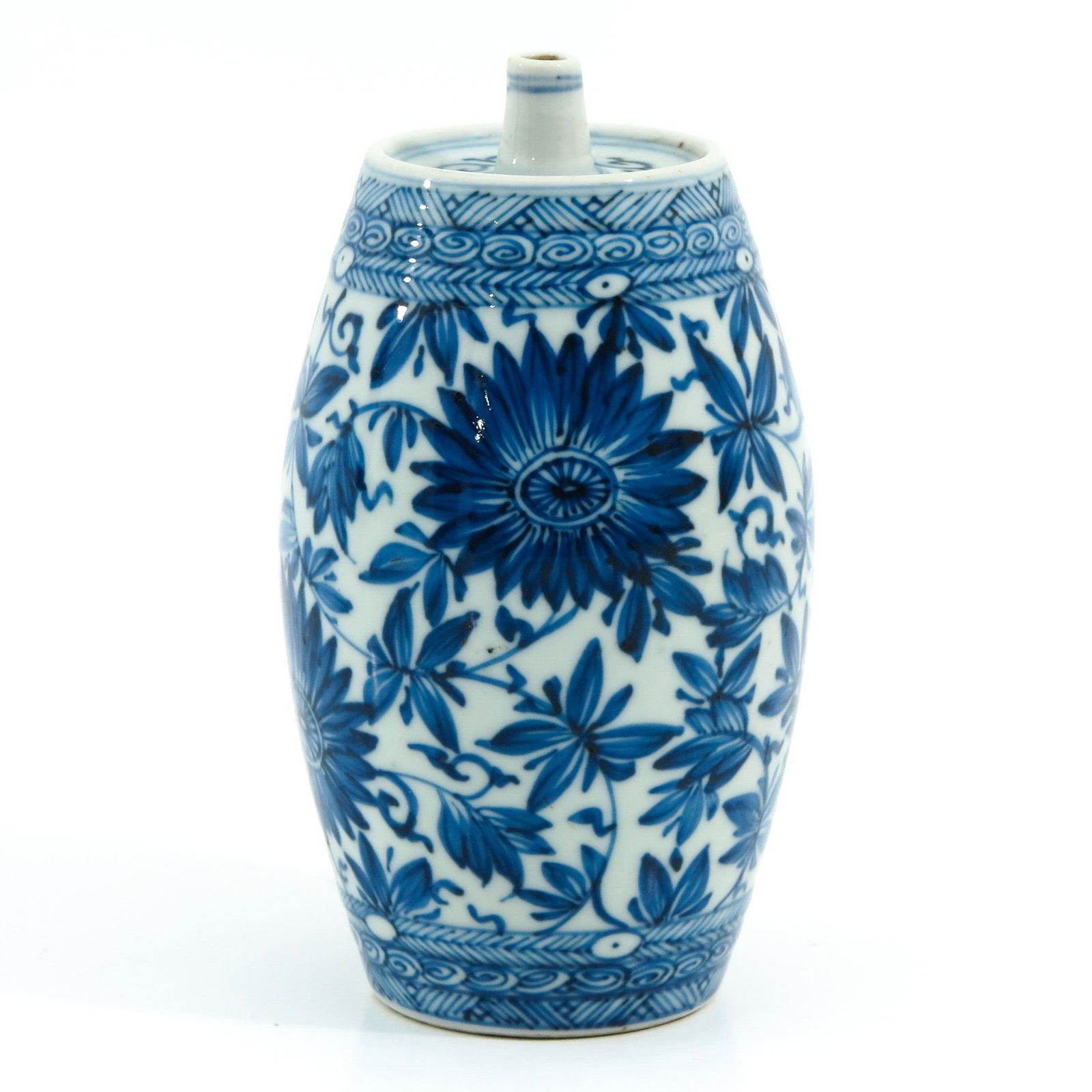 A Blue and White Barrel Shaped Jar (1 of 9)