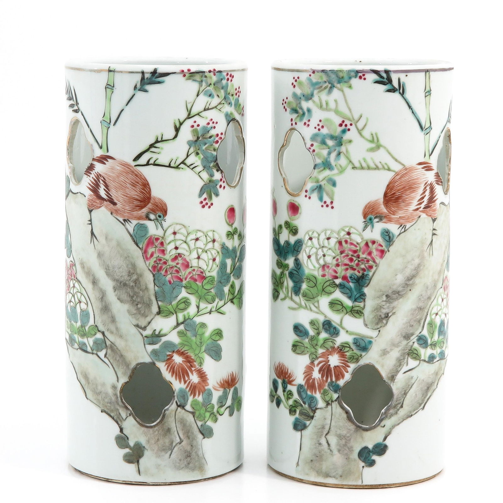 A Pair of Famille Rose Hat Stands (1 of 10)