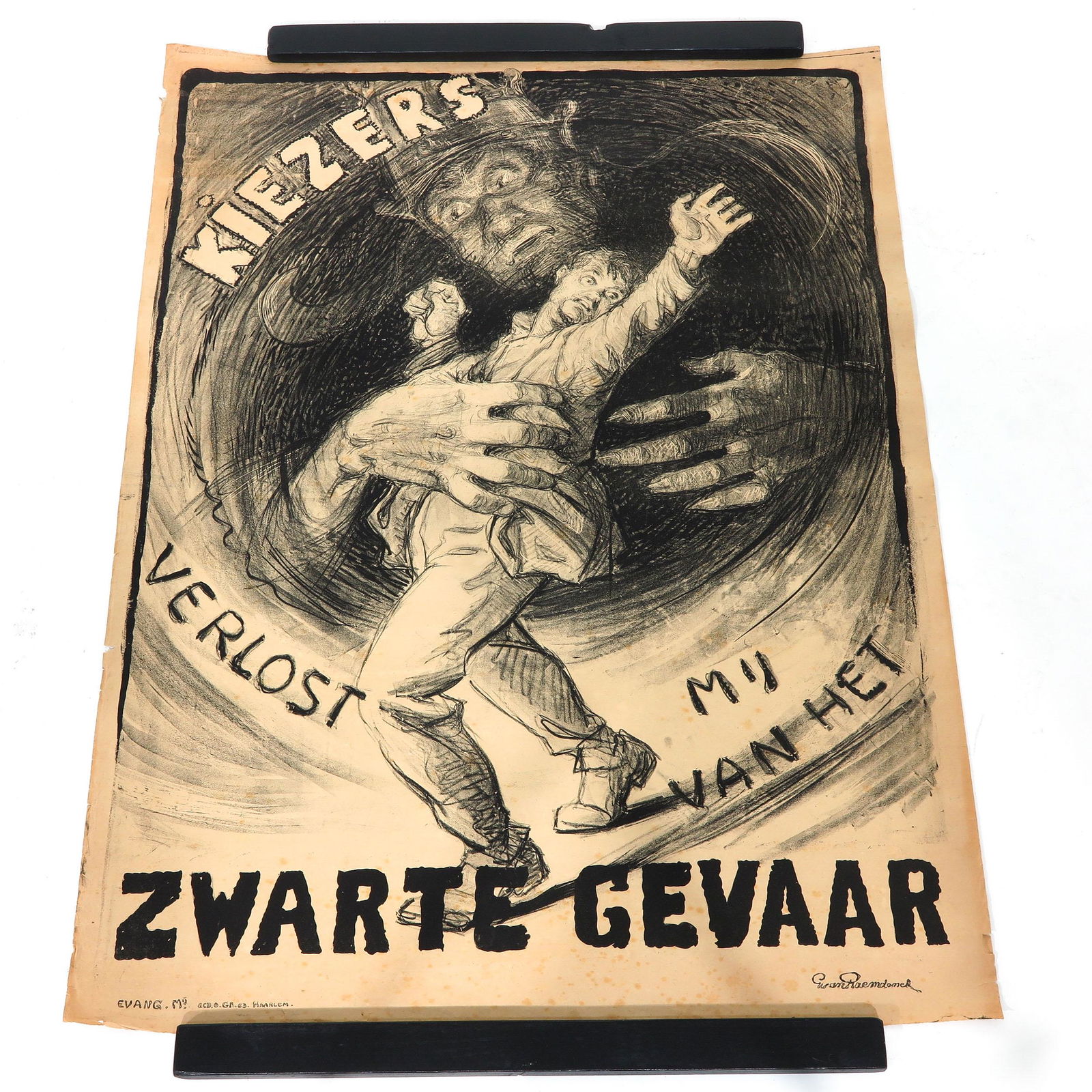 Georges van Raemdonck Poster: Titled Verlost mij van het zwarte gavaar, for Evangelistic Society Haarlem, 80 x 110 cm.