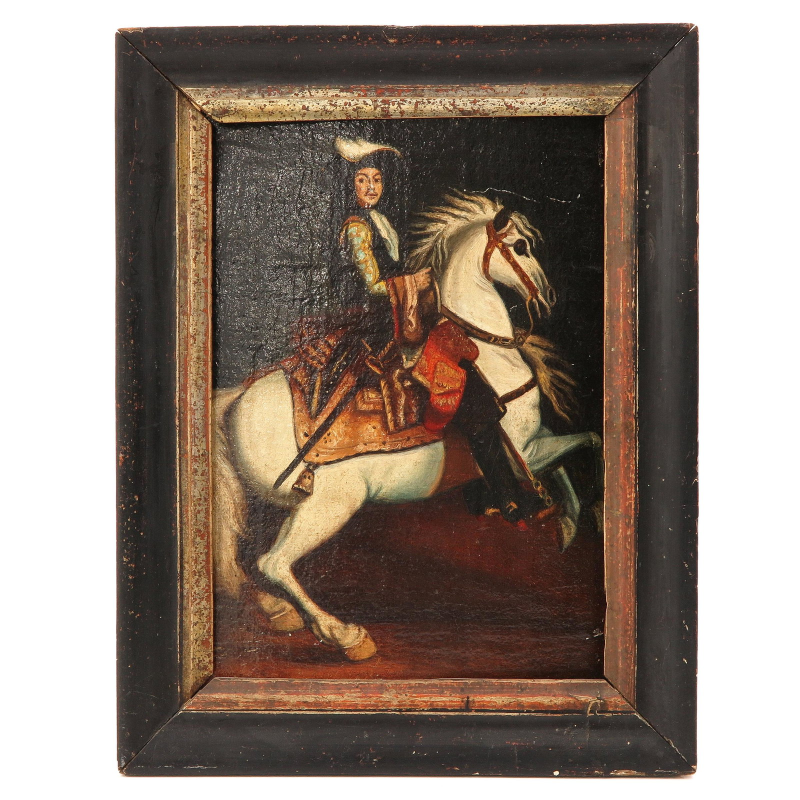 An Oil on Panel: Depicting nobleman on horse, 19 x 26 cm.