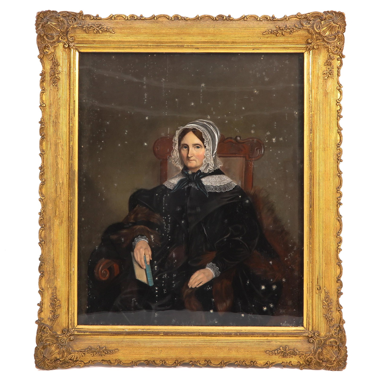 A 19th Century Pastel: Dutch school, depicting sitting lady, 45 x 55 cm.
