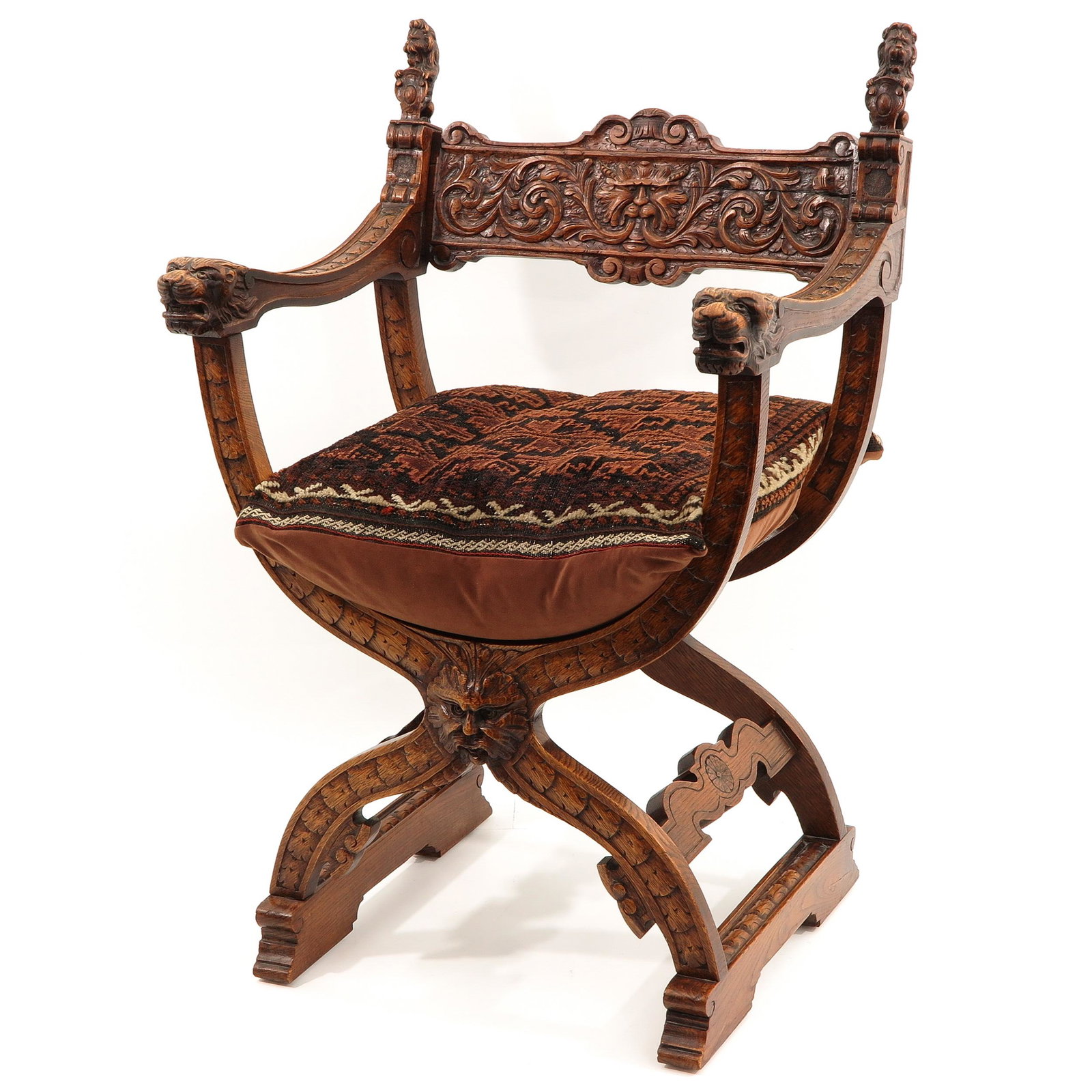 A Dagobert Chair: Very beautifully carved, 97 cm. tall.