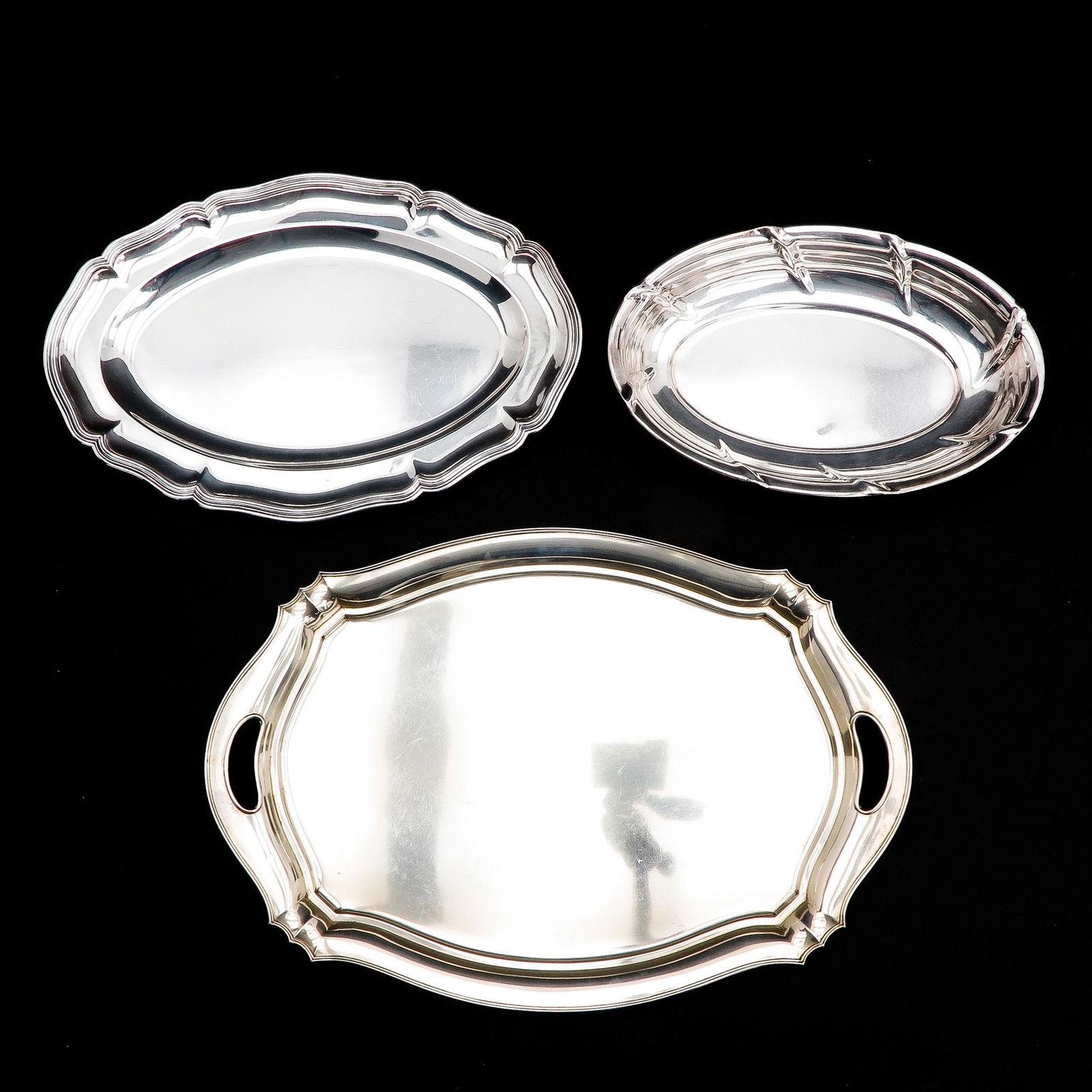 A Lot of 3 Silver Serving Trays (1 of 9)