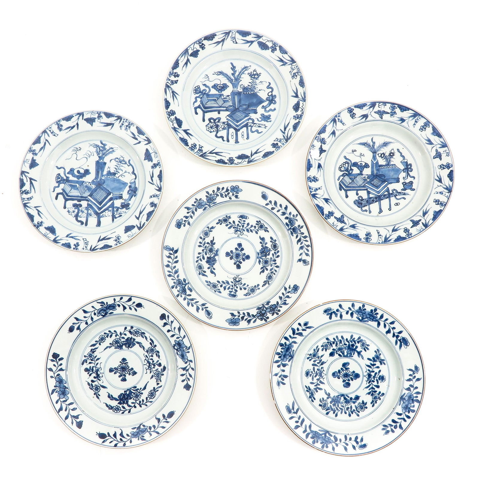 A Collection of 6 Blue and White Plates (1 of 10)