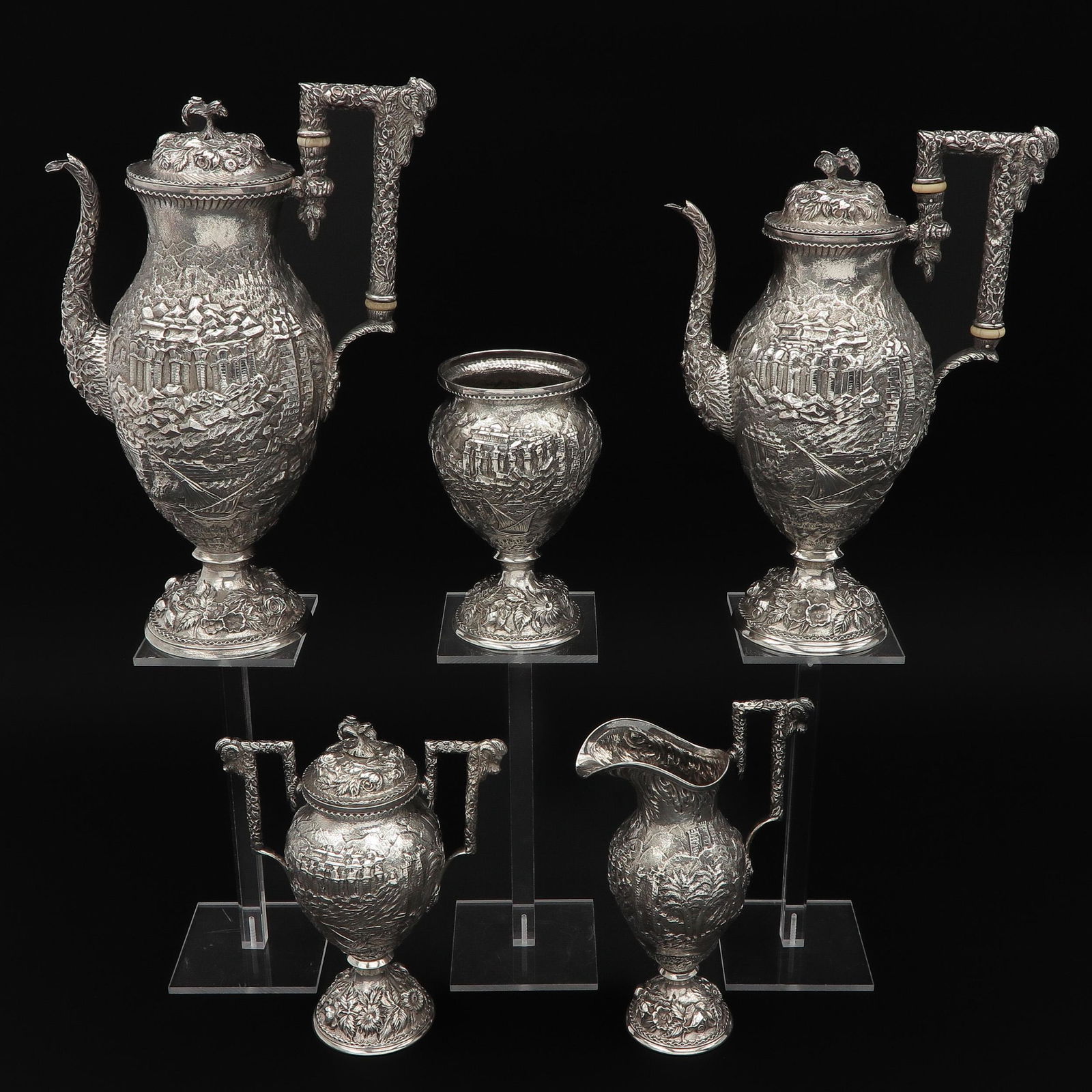 A 5 Piece Sterling Silver Coffee and Tea Service (1 of 10)