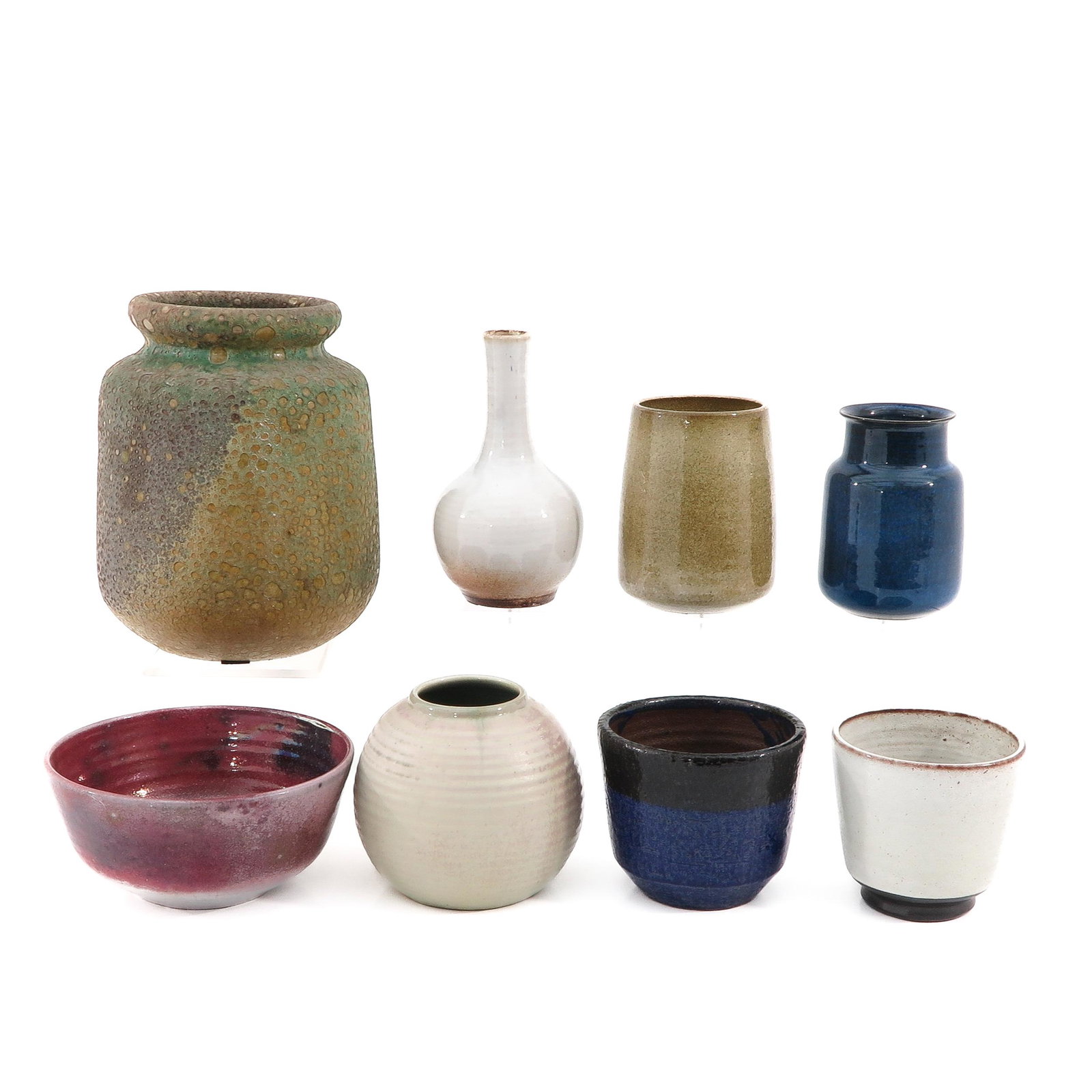 A Collection of Pottery: 8 pieces, including Zaalberg Holland, tallest is 32 cm.