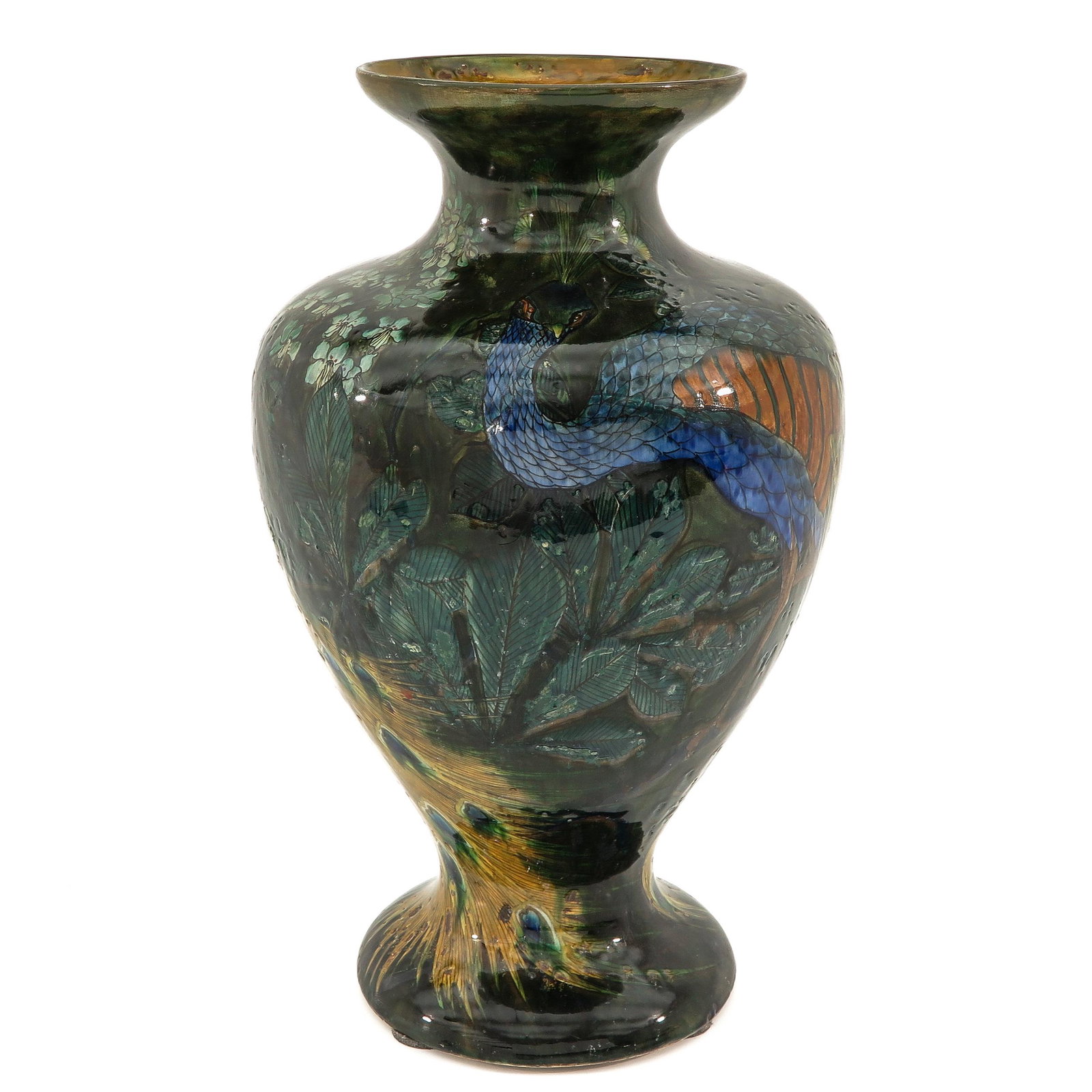 A Rozenburg Den Haag Vase: 52 cm. tall, restored.