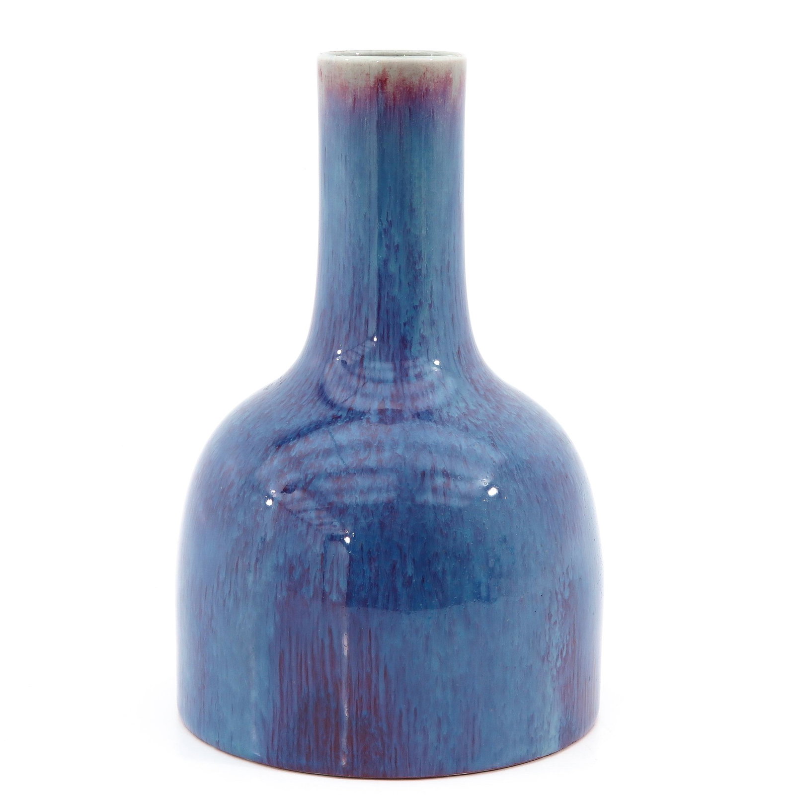 A Blue and Purple Flambe Vase: Qianlong mark, 28 cm. tall.
