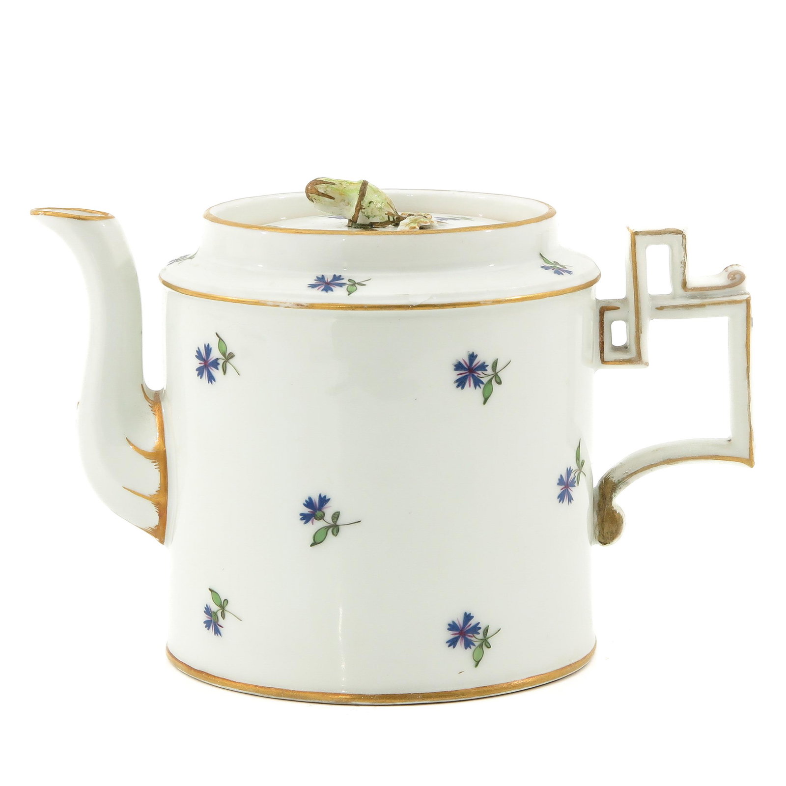 An Amstel Teapot: 12 cm. tall, with restorations.