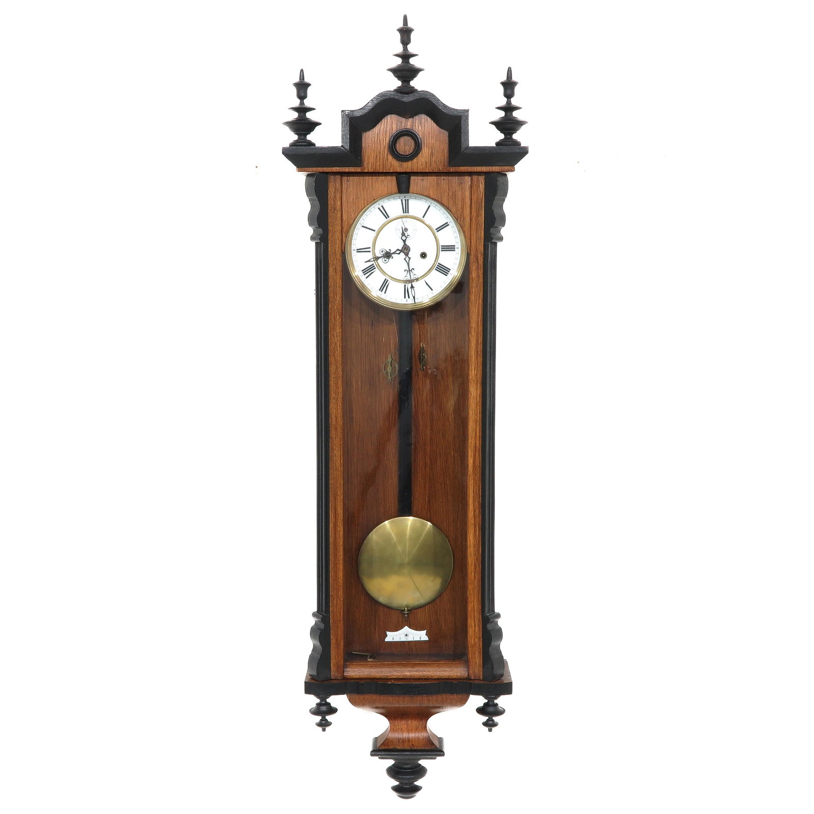 A 19th Century Regulator: 113 cm. tall. This lot will not be shipped.