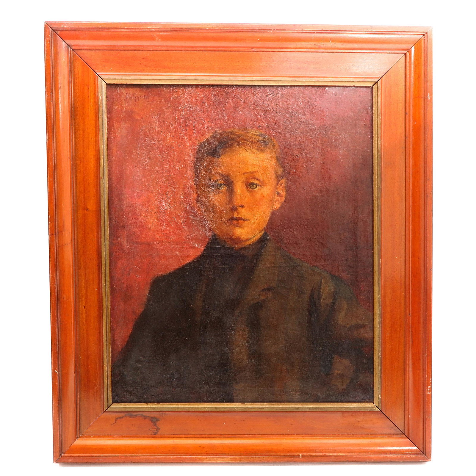 An Oil on Canvas Signed N. Gysis: Depicting young man, 49 x 59 cm.