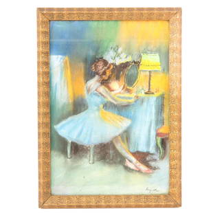 A Pastel Signed Louis Anquetin: Depicting ballerina, 27 x 40 cm.