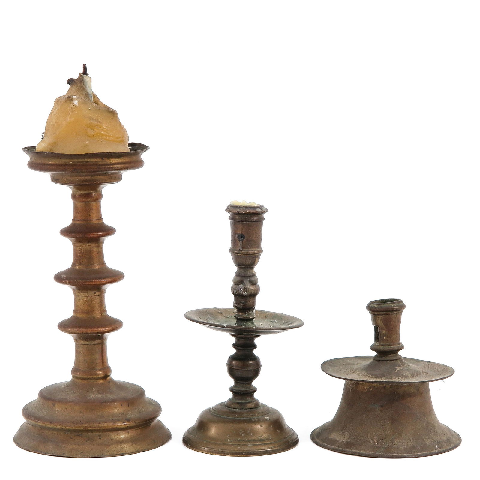 A Collection of 3 Antique Candelsticks (1 of 10)