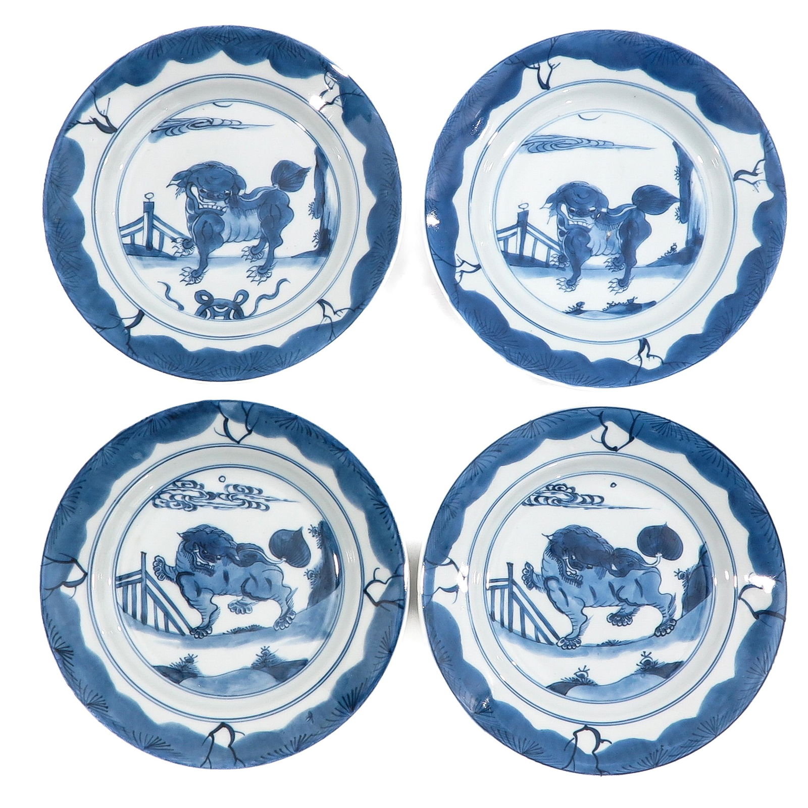 A Series of 4 Blue and White Plates (1 of 10)