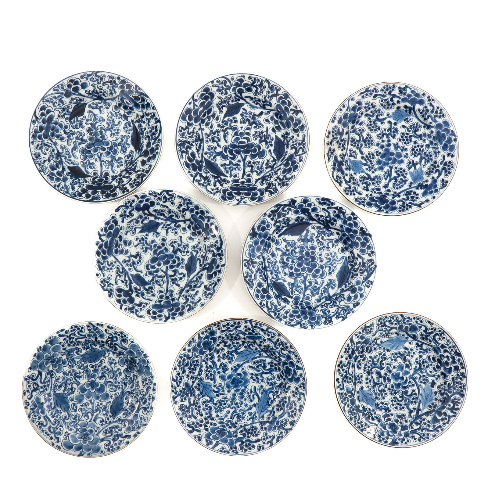 A Series of 8 Blue and White Plates (1 of 10)