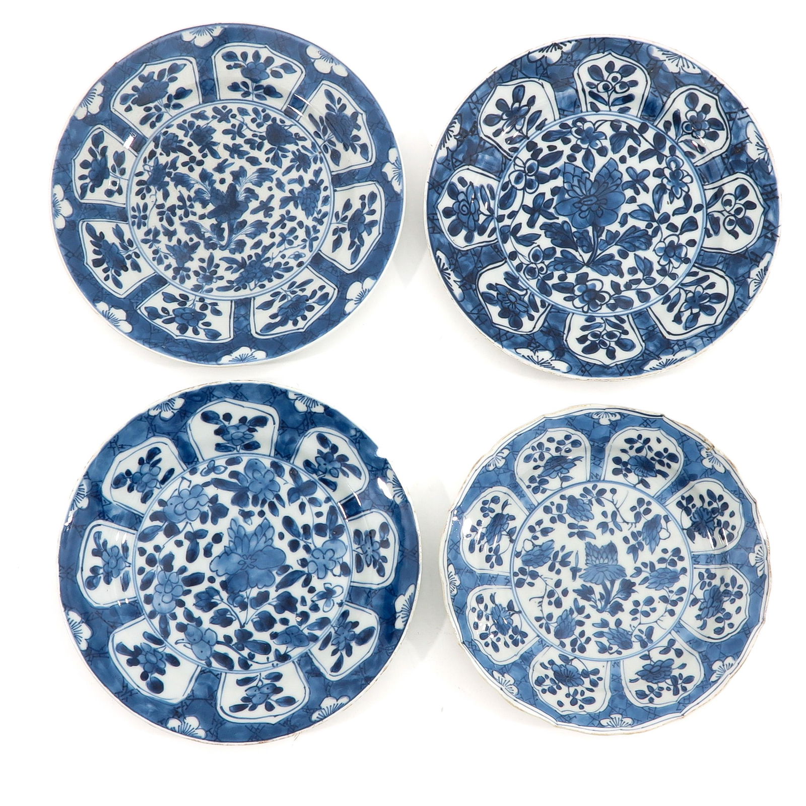 A Collection of 4 Blue and White Plates (1 of 10)