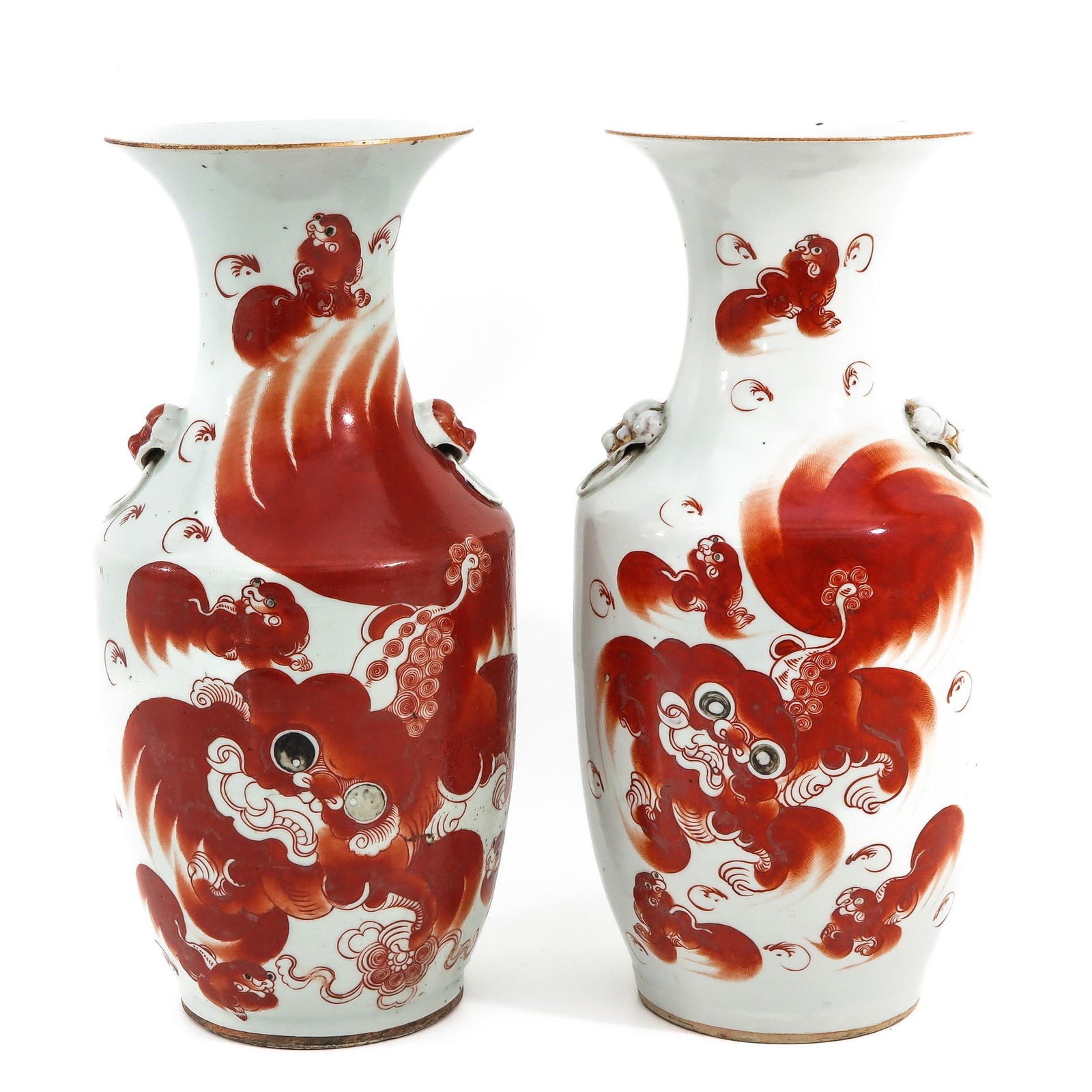 A Pair of Temple Lion Decor Vases (1 of 9)