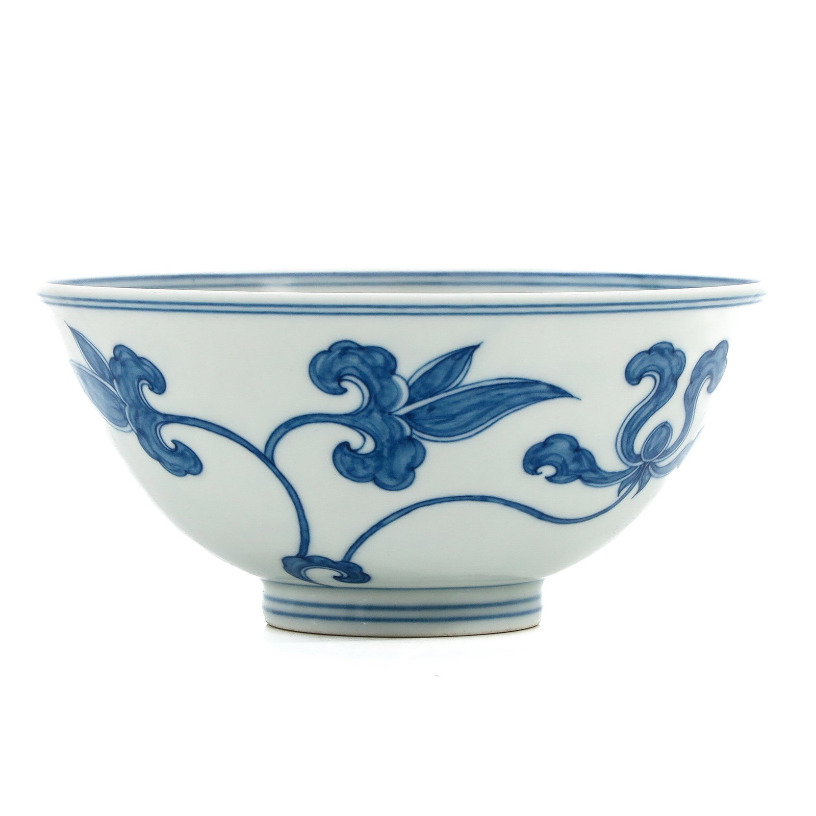 A Blue and White Bowl: Floral decor, Chenghua mark, 14 cm. in diameter.