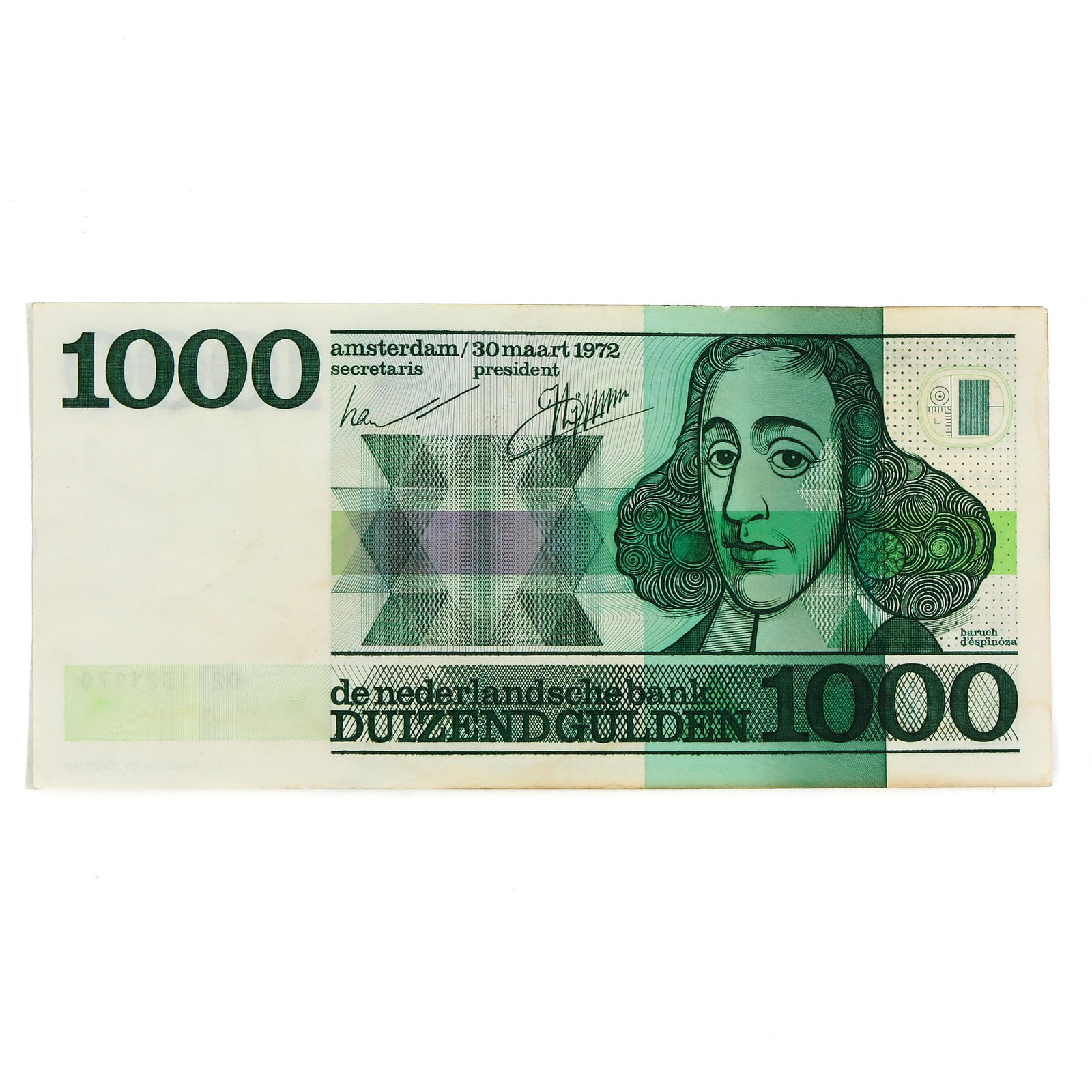 A Dutch 1000 Guilder Bank Note: 1972