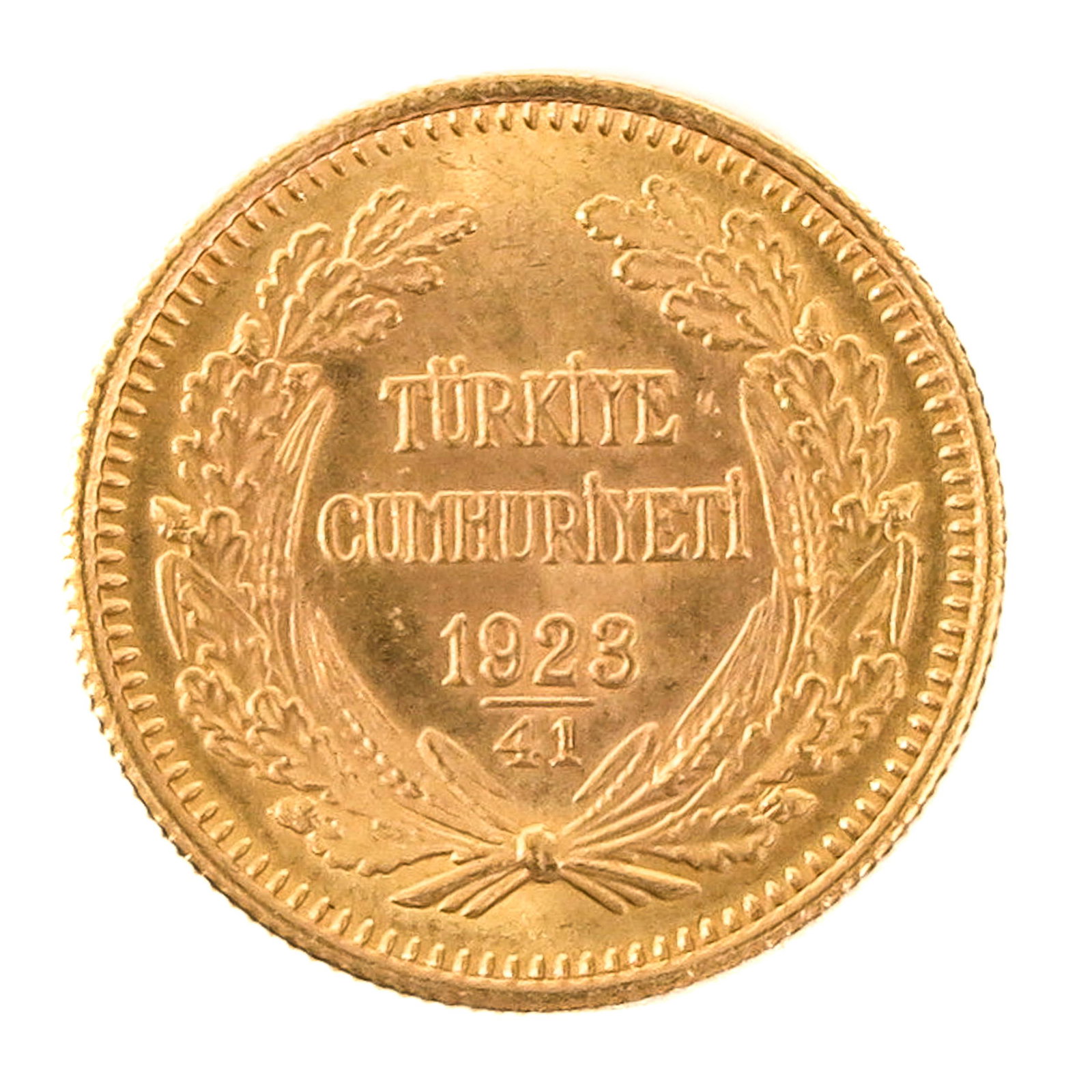 A Gold Kurush: Turkey, 1928/41, 91.7% Gold, 7.3 grams.