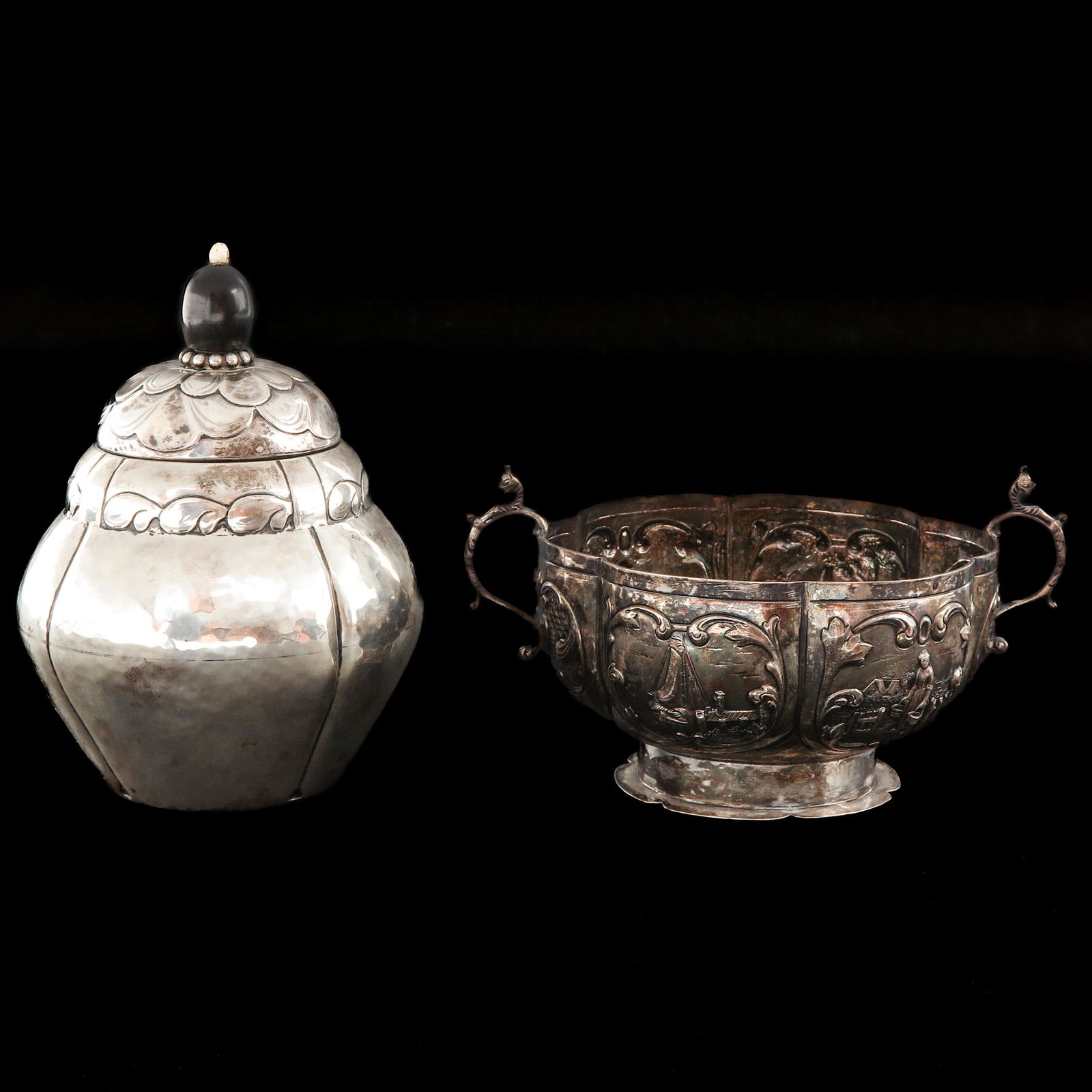 A Dutch Silver Creamer and Tea Box (1 of 8)