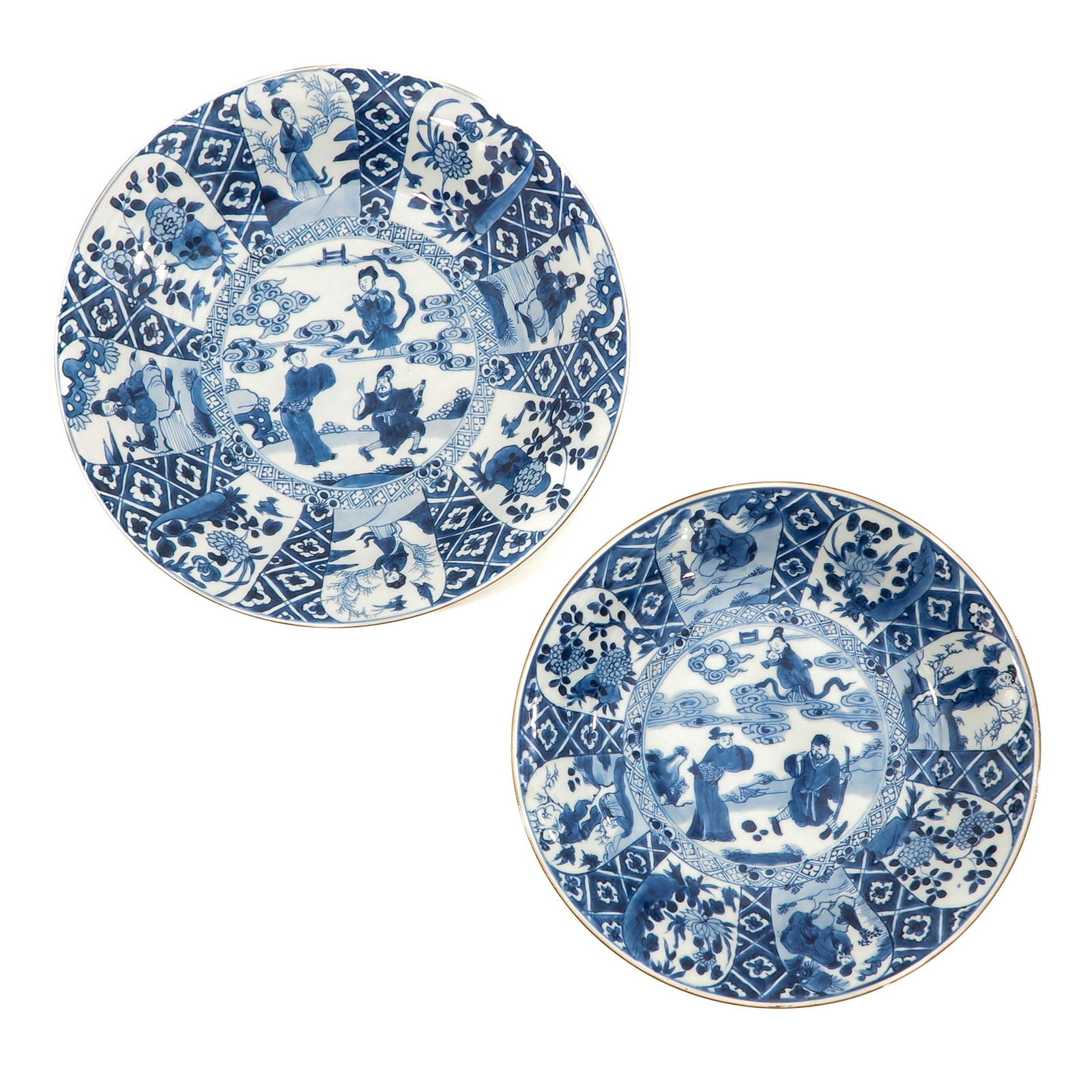 A Lot of 2 Blue and White Plates (1 of 10)