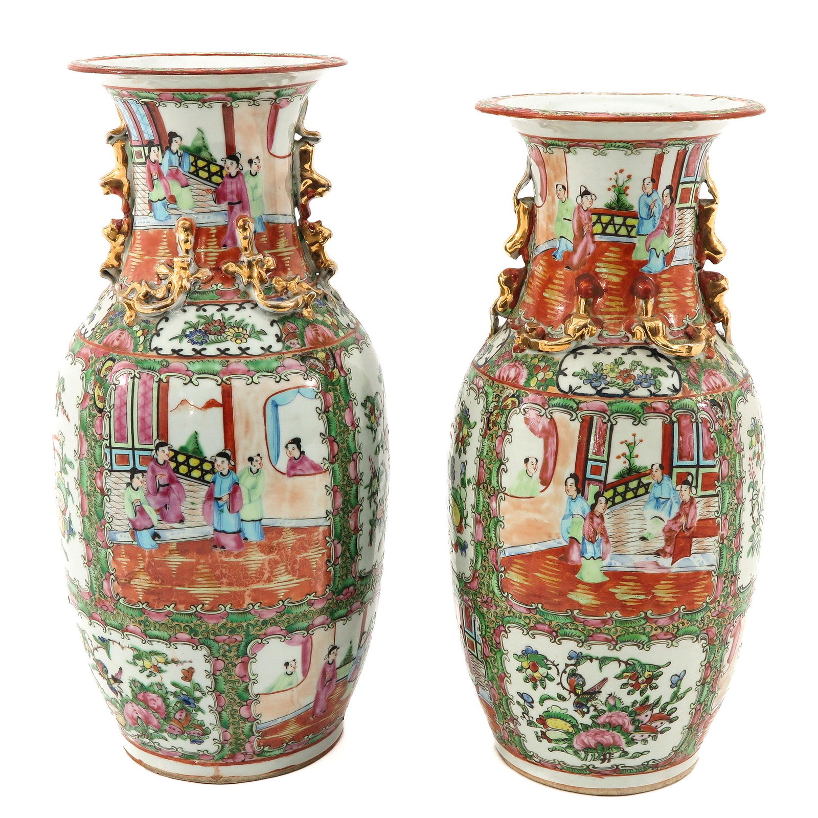 A Lot of 2 Cantonese Vases (1 of 10)