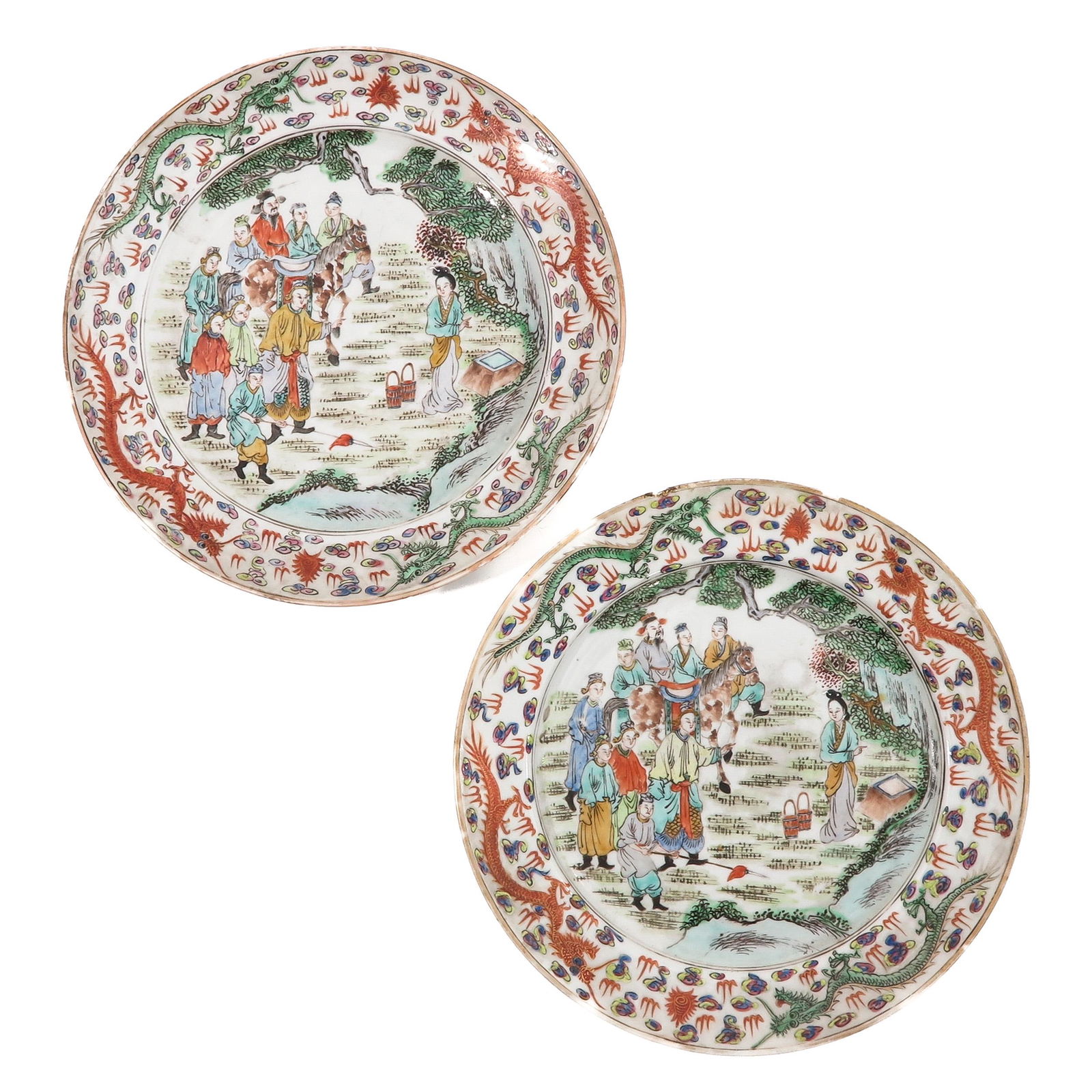 A Pair of Polychrome Decor Plates (1 of 9)