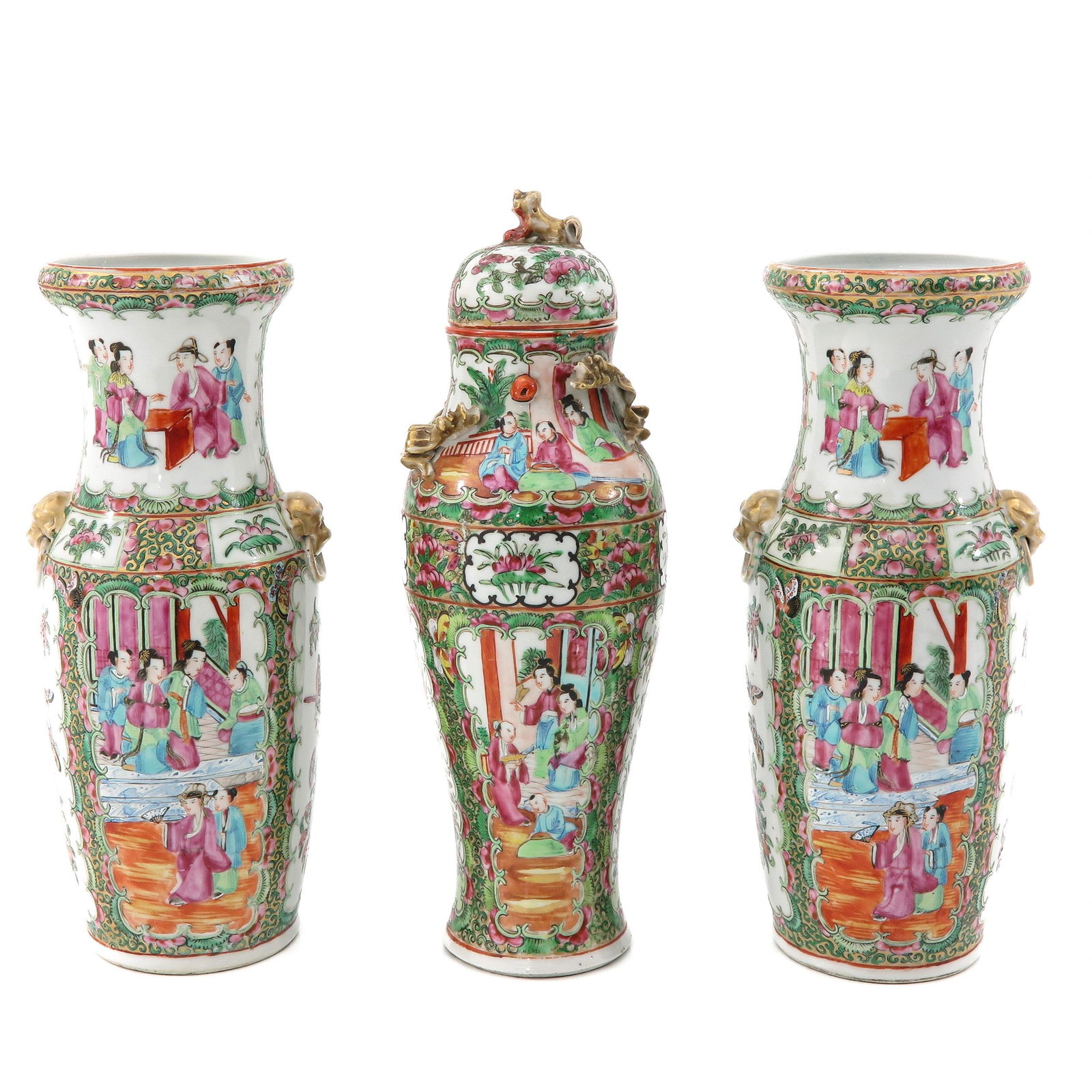 A Collection of 3 Cantonese Vases (1 of 10)