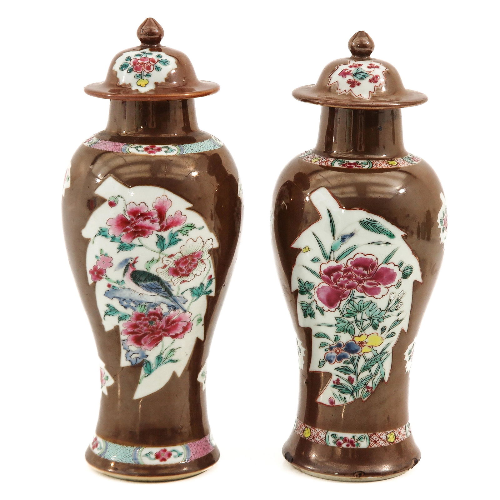 A Pair of Batavianware Garniture Vases (1 of 9)
