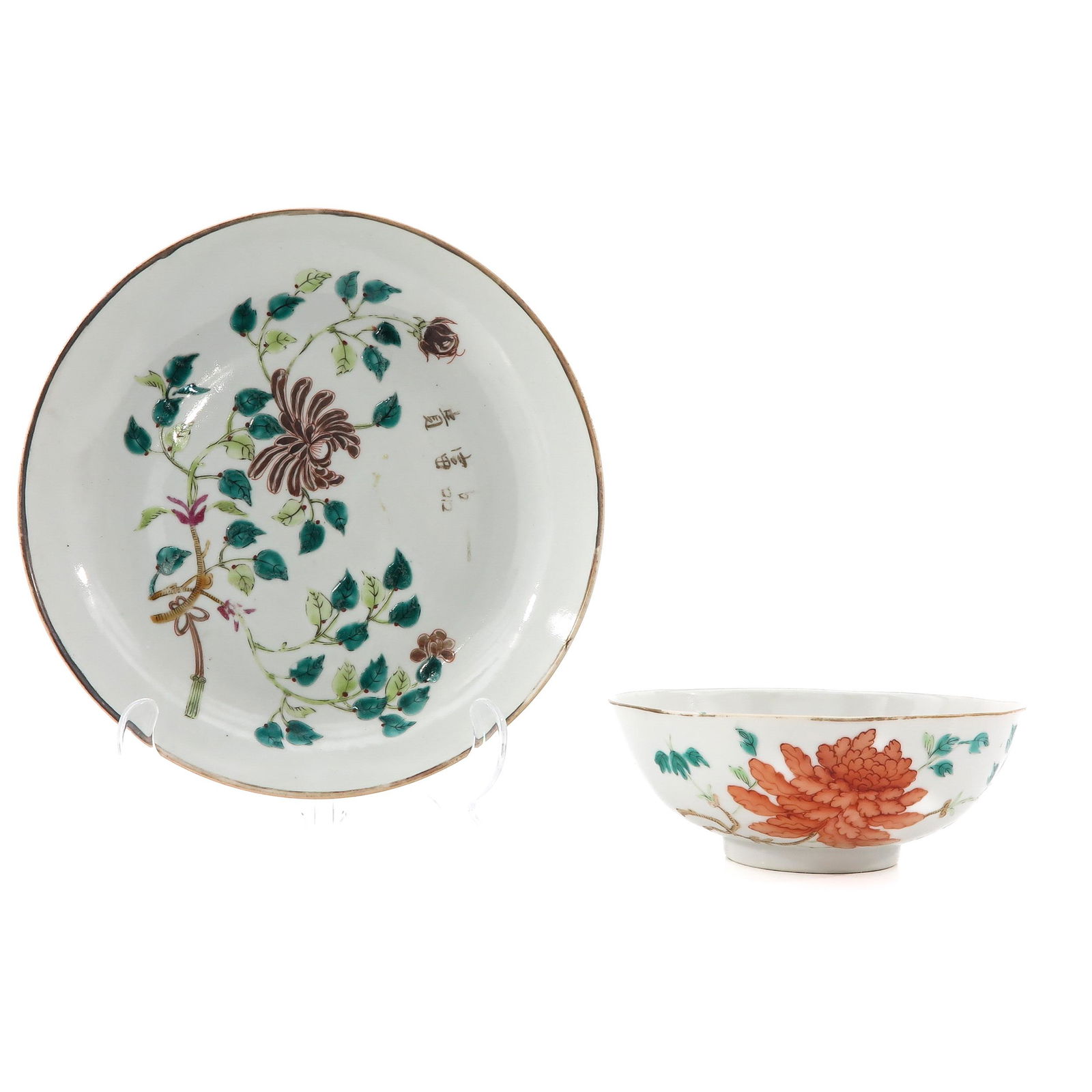 A Polychrome Plate and Bowl (1 of 10)