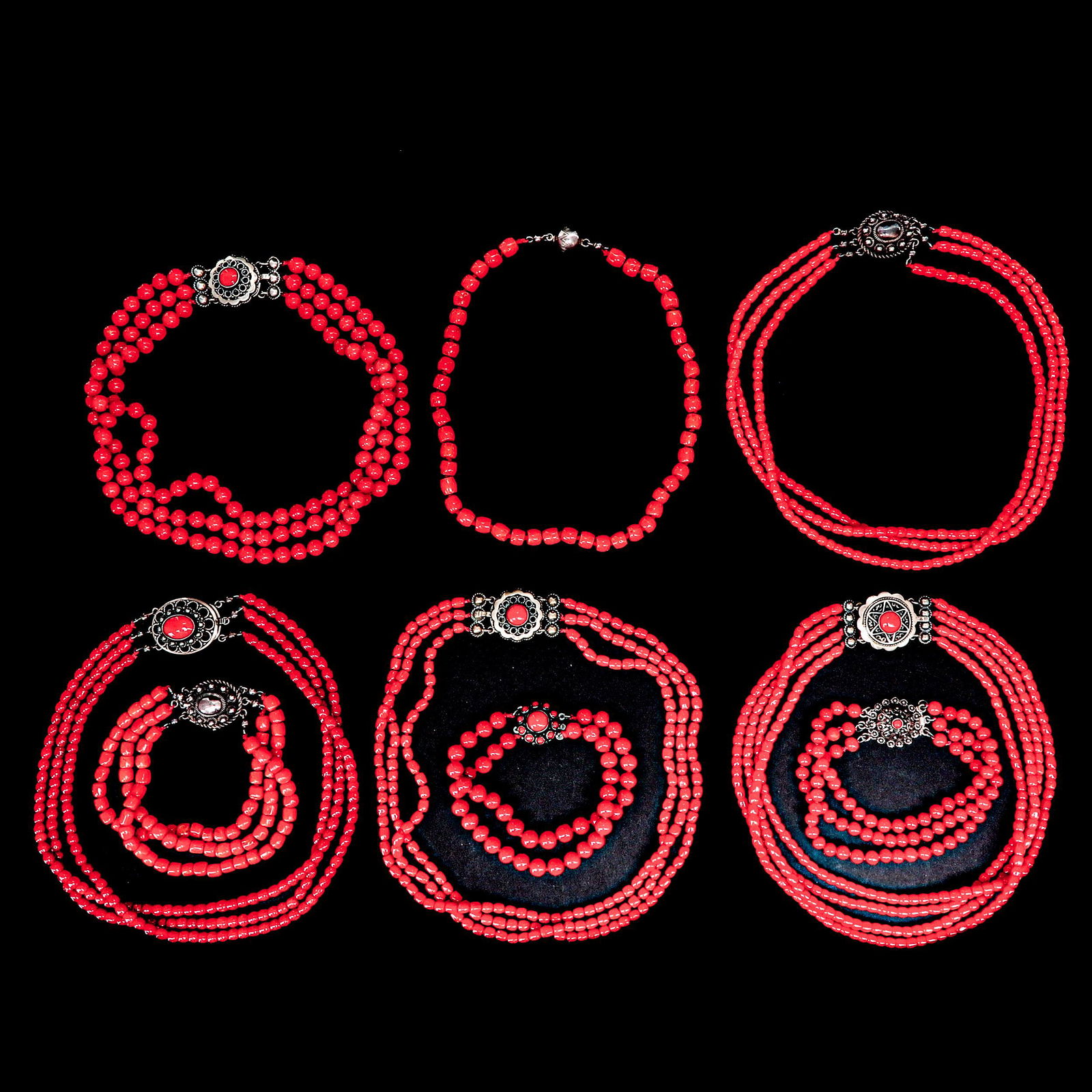 A Collection of Red Coral Jewelry (1 of 7)