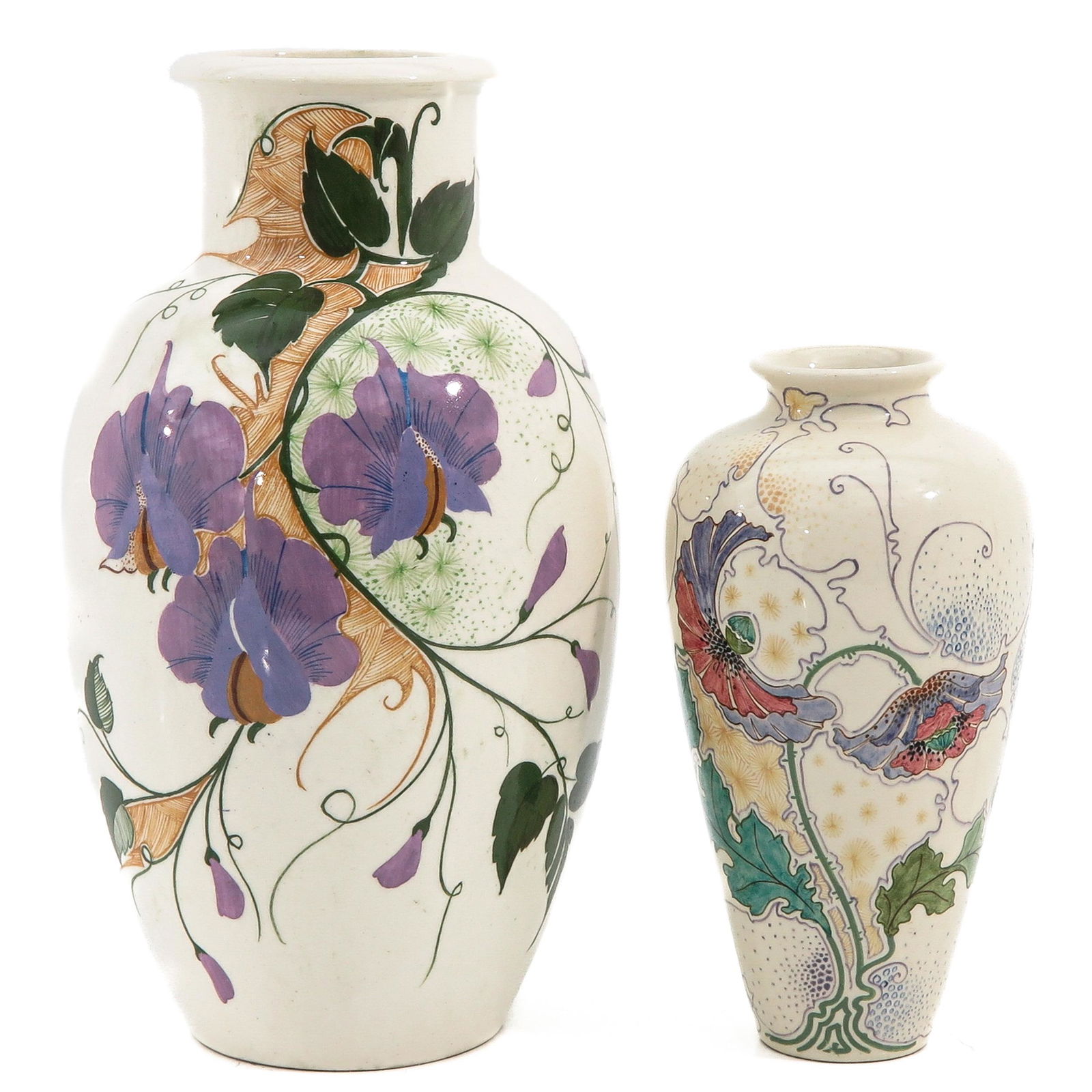 A Lot of 2 White Pottery Vases (1 of 9)