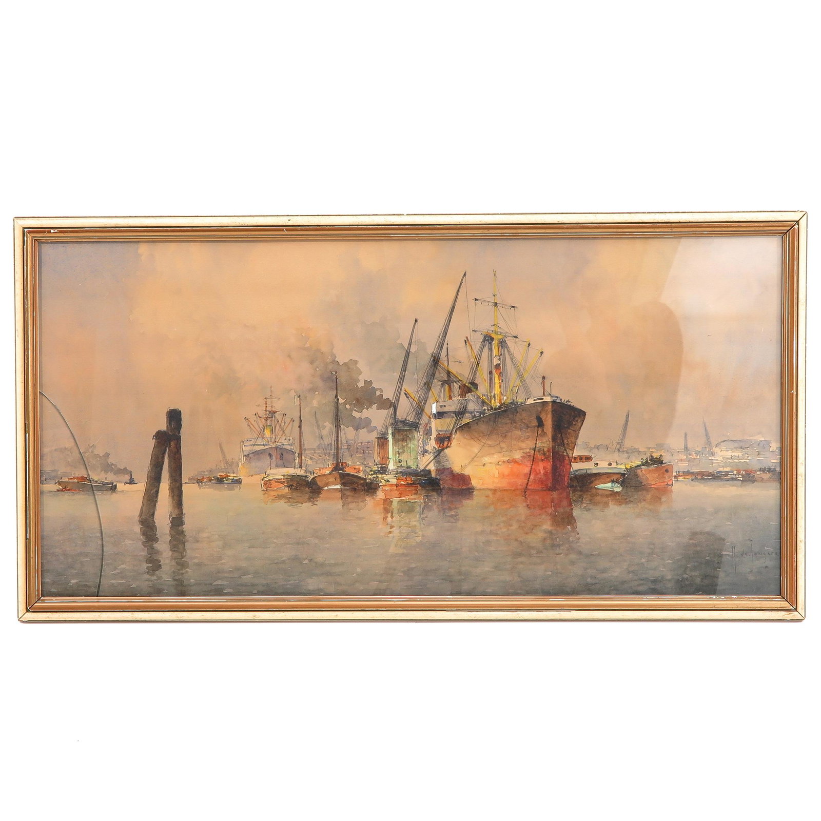 A Water Color Signed M. de Jongere: 90 x 45 cm.