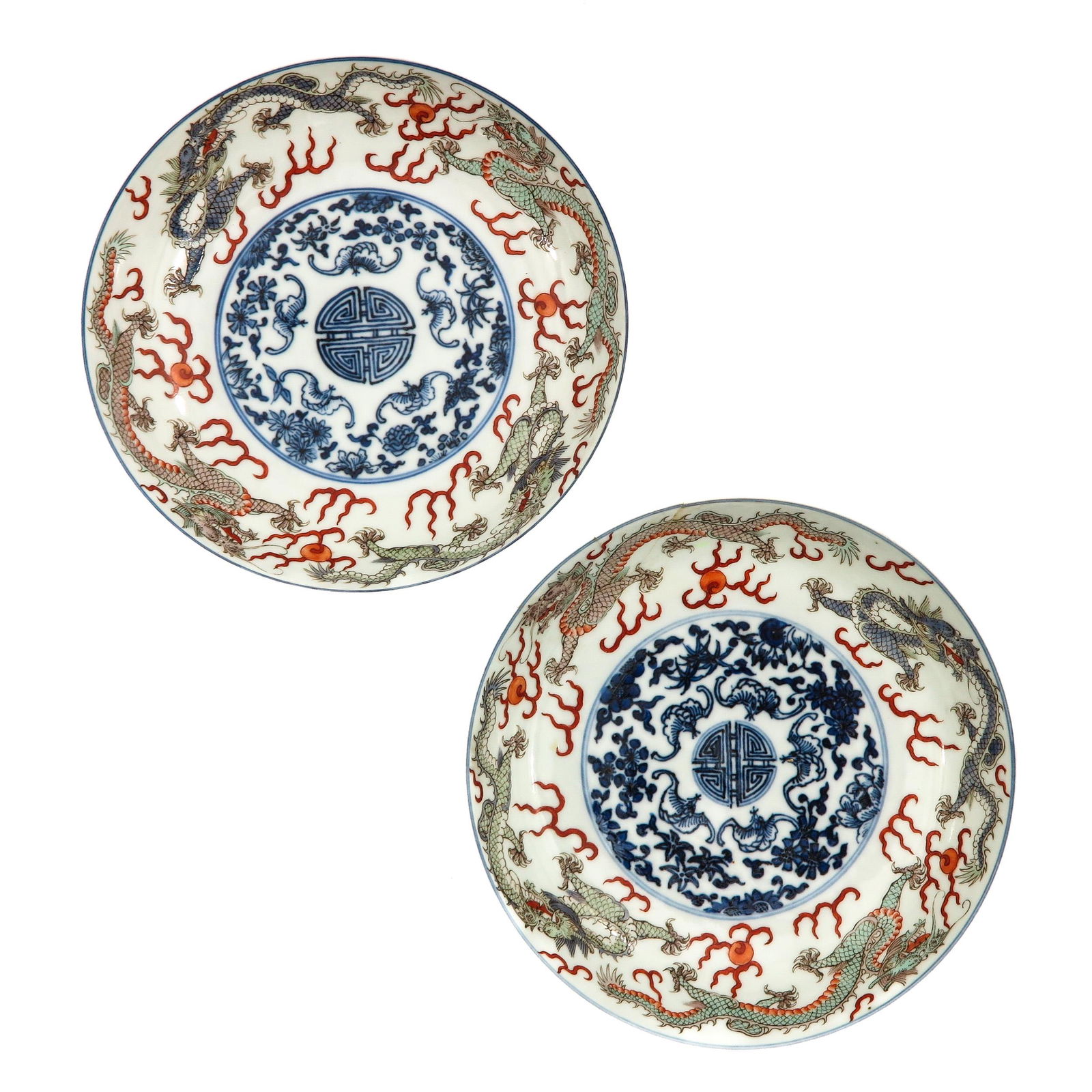 A Pair of Polychrome Decor Plates (1 of 8)