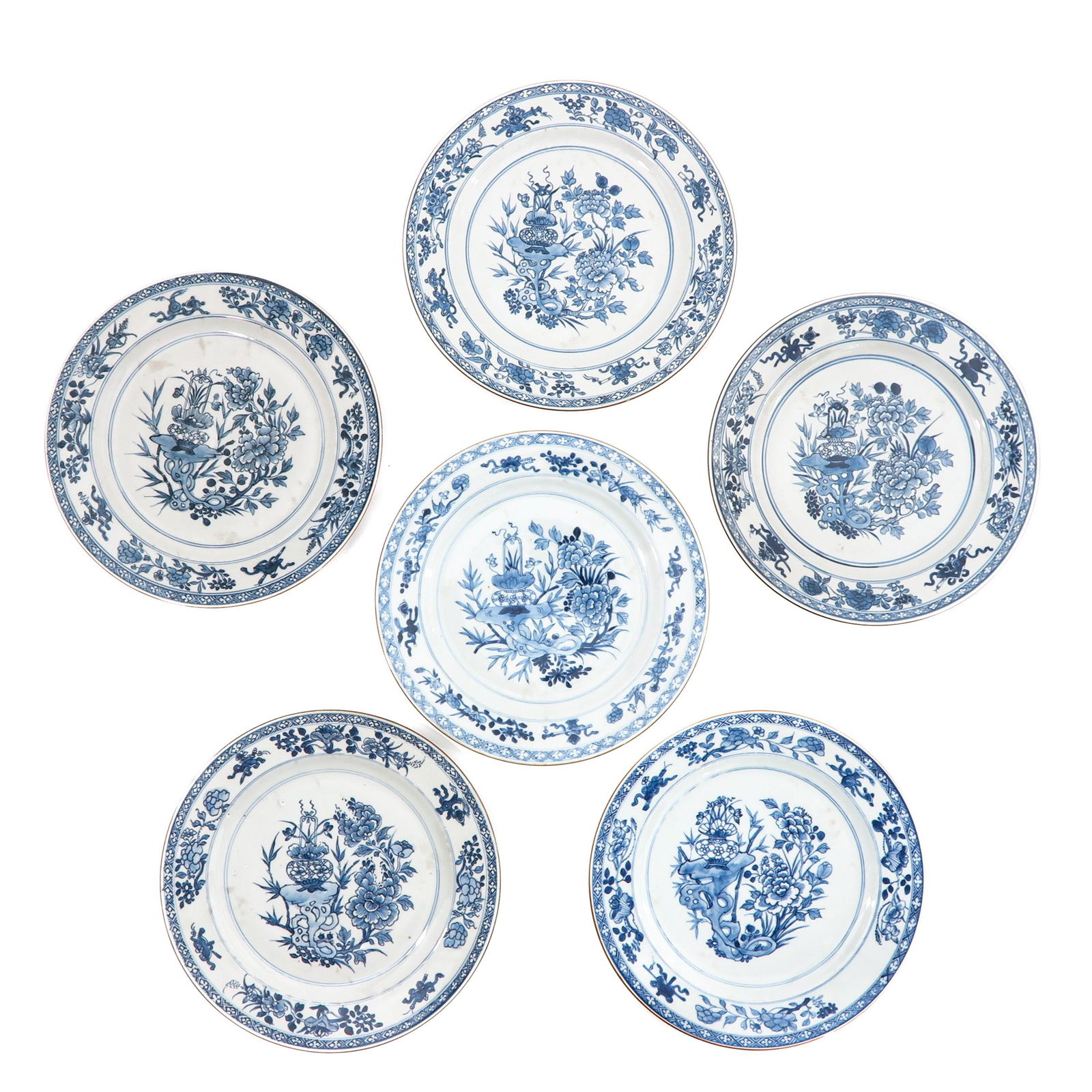 A Series of 6 Blue and White Plates (1 of 10)
