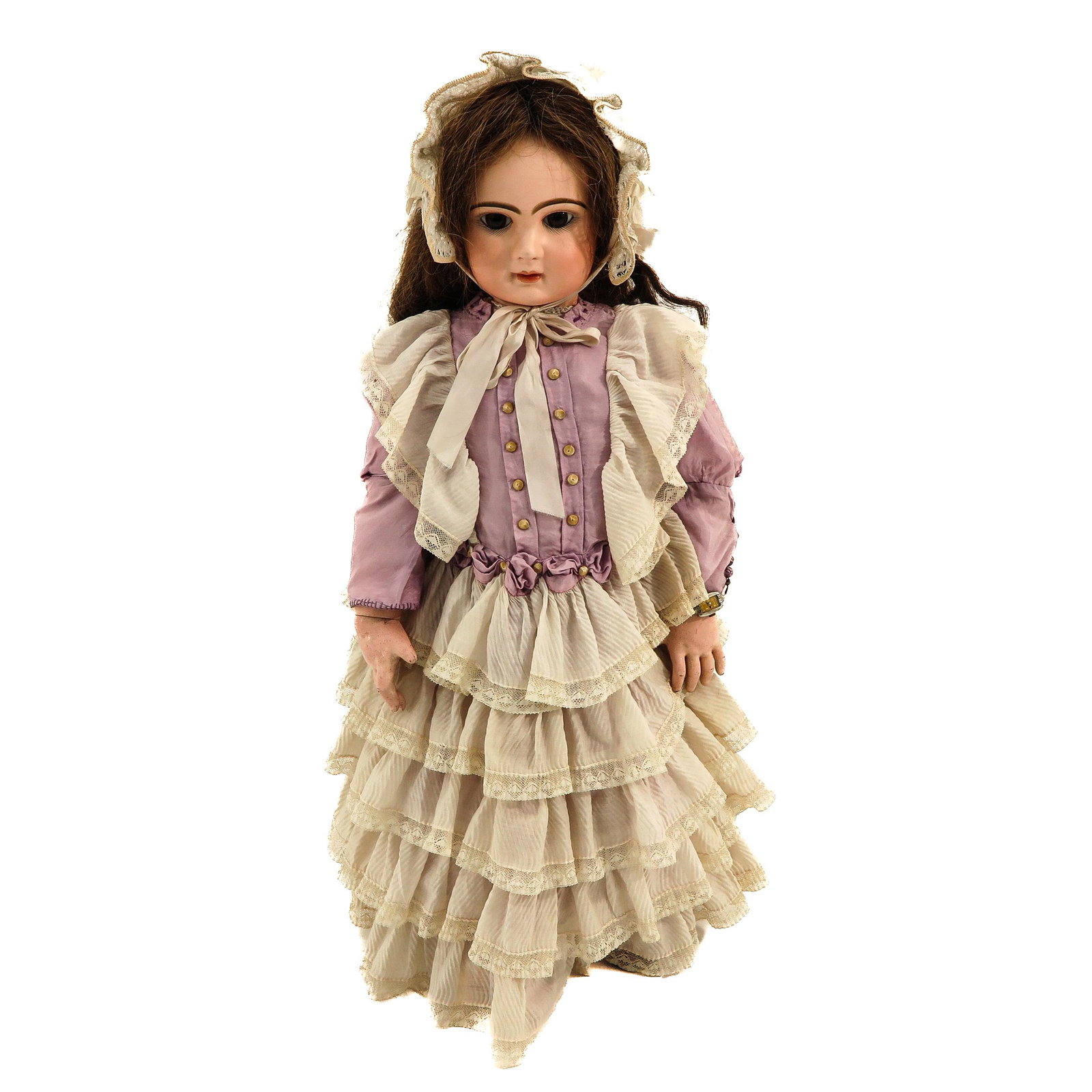 A Jumeau Doll: Depose tete Jumeau, closed mouth, 70 cm. tall.