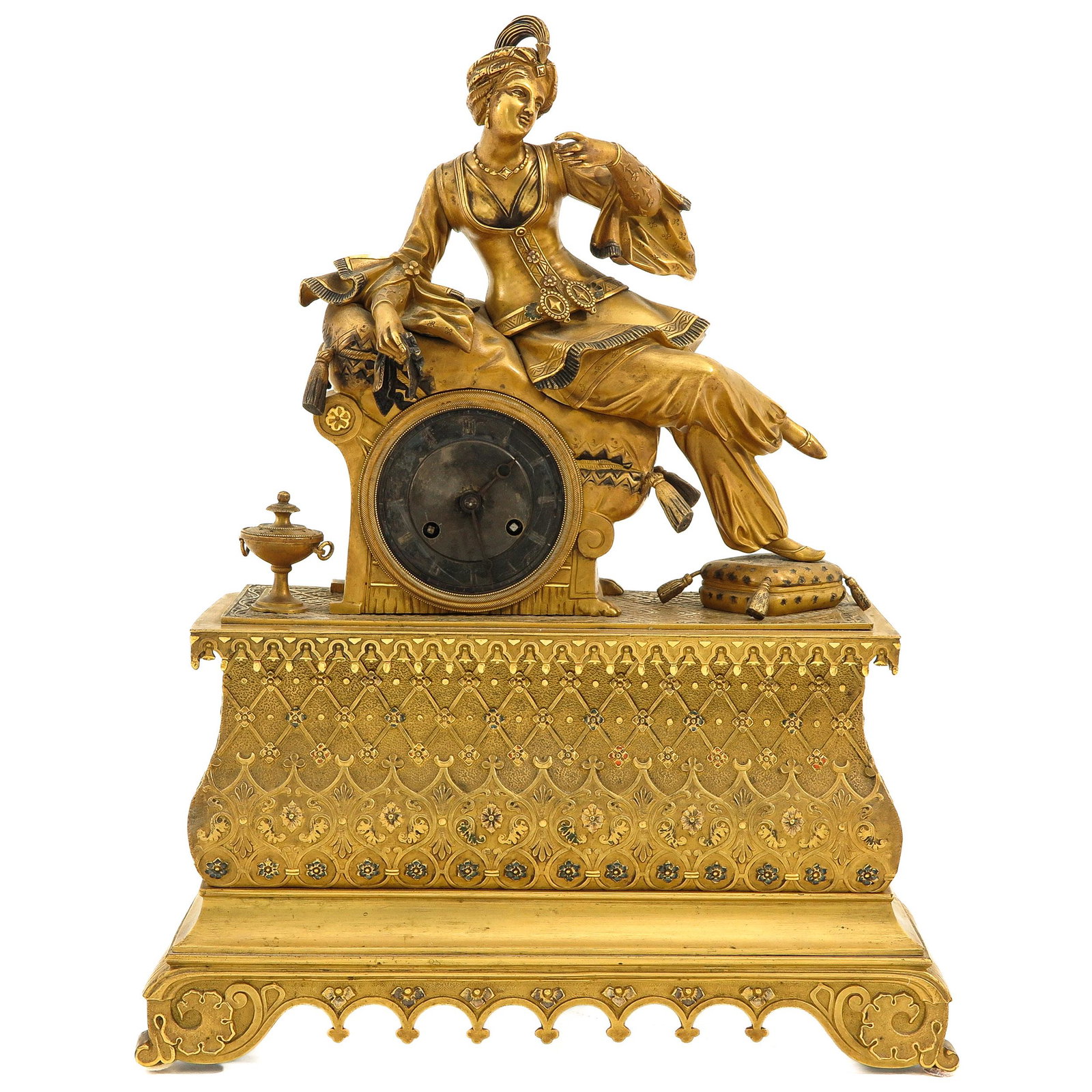 A Fire-Gilt French Pendule Circa 1820: 43 cm. tall.