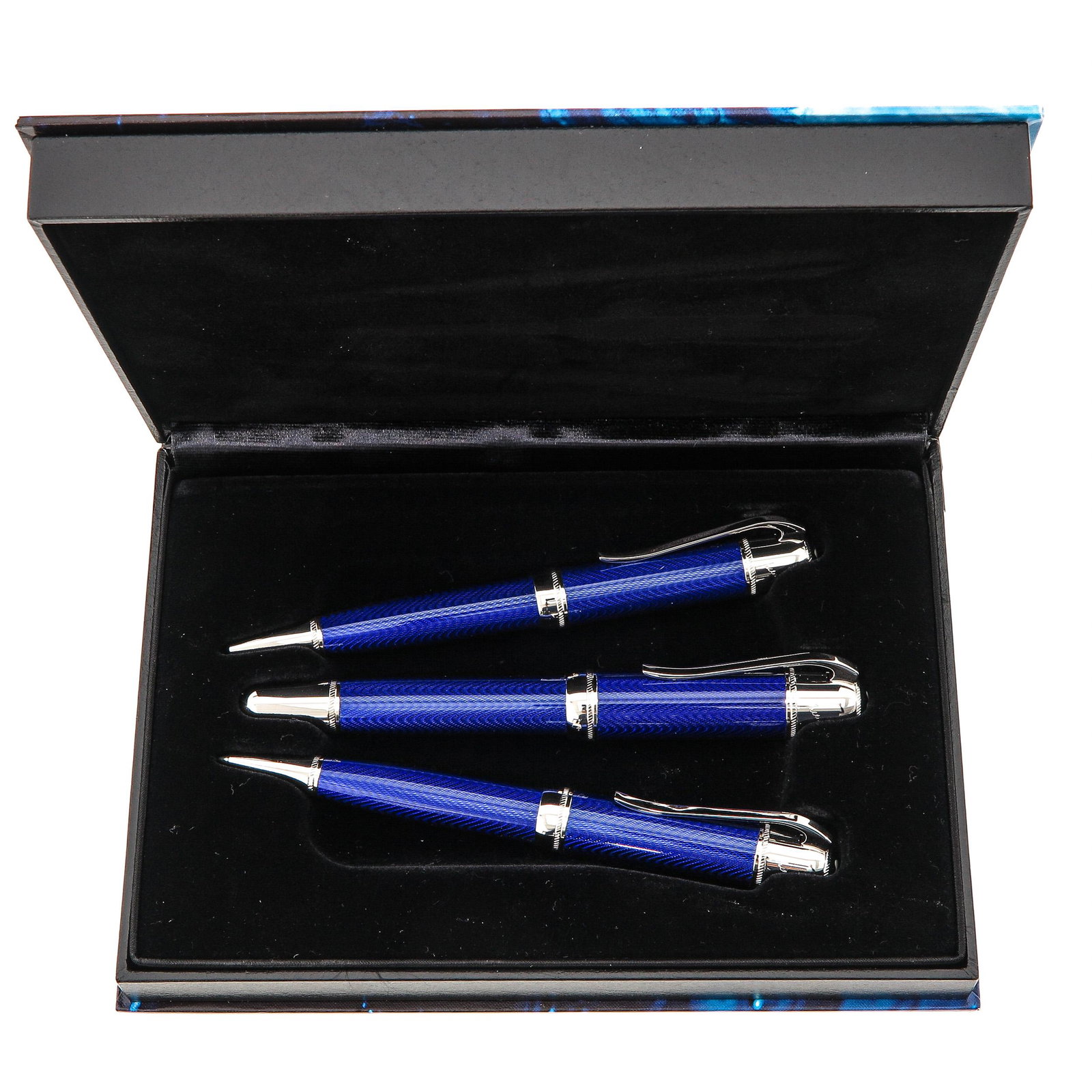 A Mont Blanc Jules Vernet Pen Set: FP,BP, and MP, Limited edition 2753/4500, 2003.