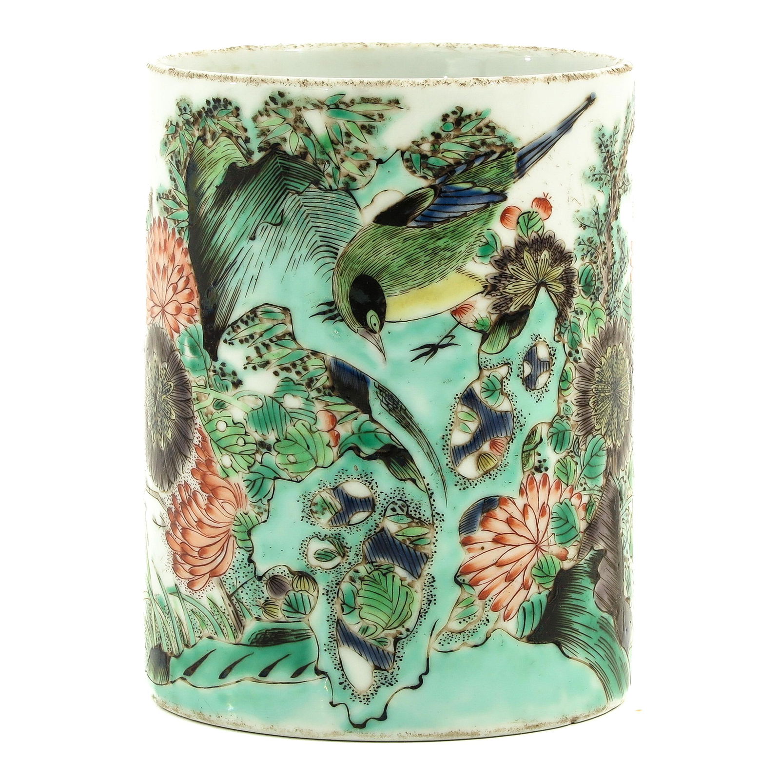A Famille Verte Brush Pot (1 of 10)