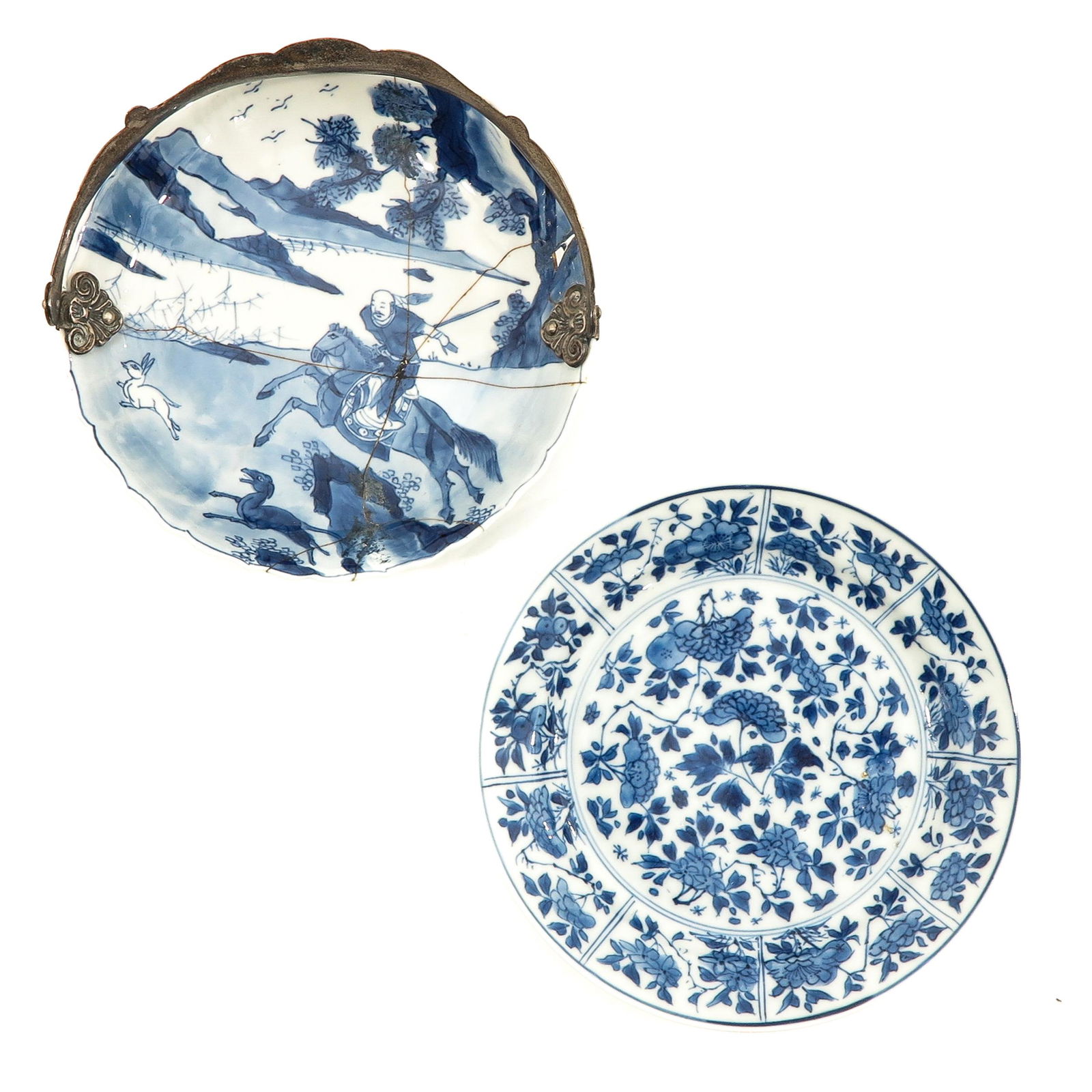 A Lot of 2 Blue and White Plates (1 of 10)