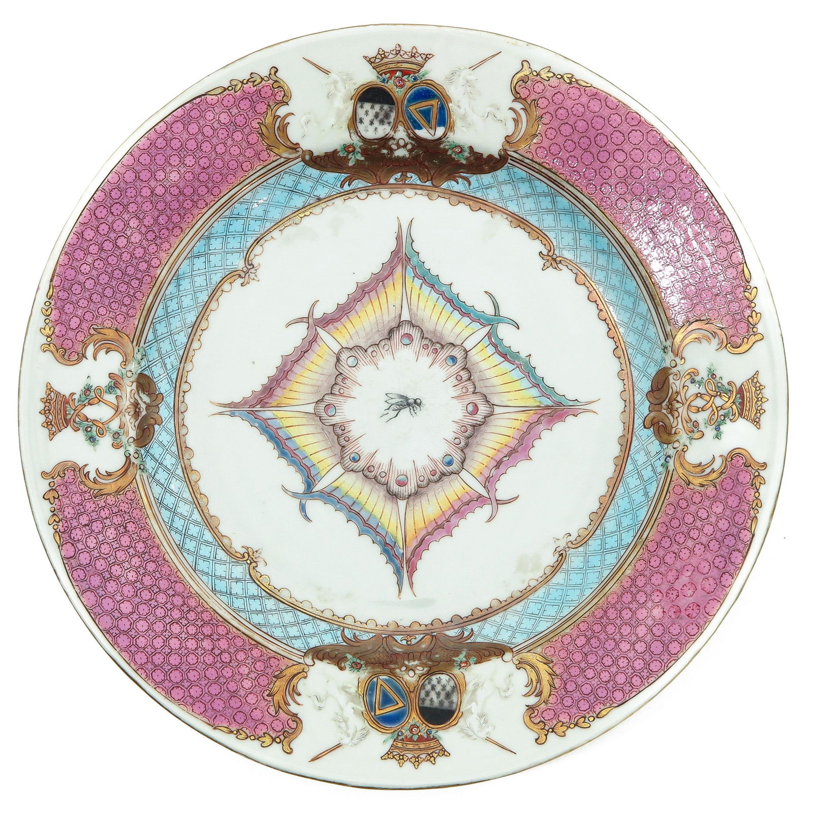 An Unusual Famille Rose Armorial Plate (1 of 5)