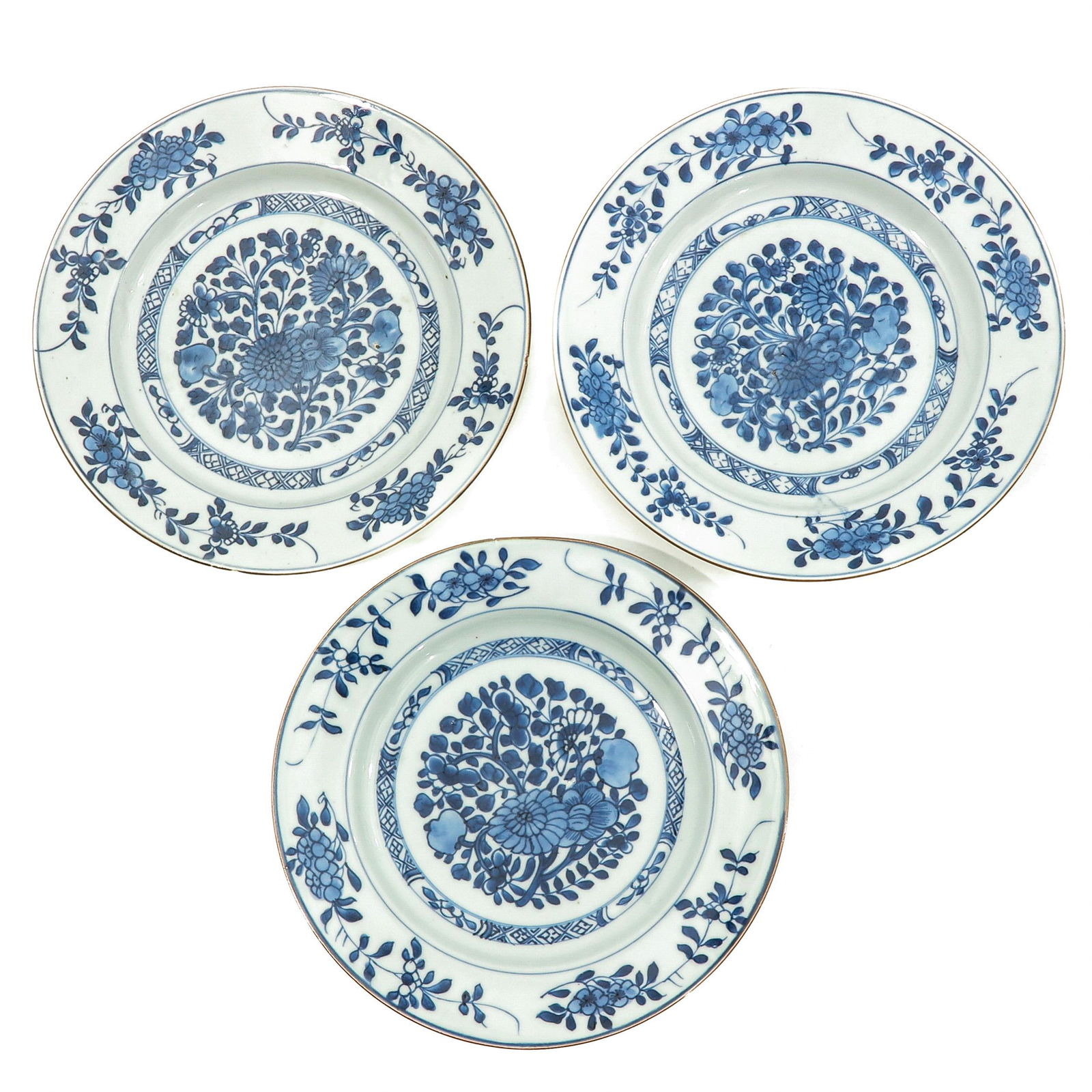 A Series of 3 Blue and White Plates (1 of 10)
