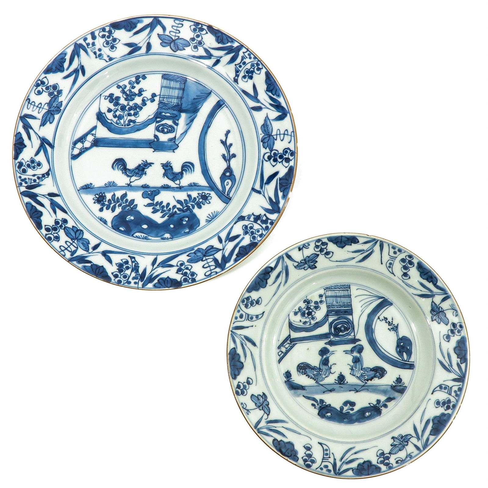 A Lot of 2 Blue and White Plates (1 of 9)