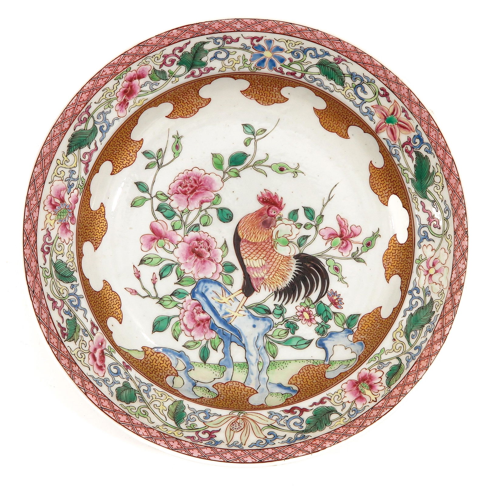 A Famille Rose Rooster Plate (1 of 5)
