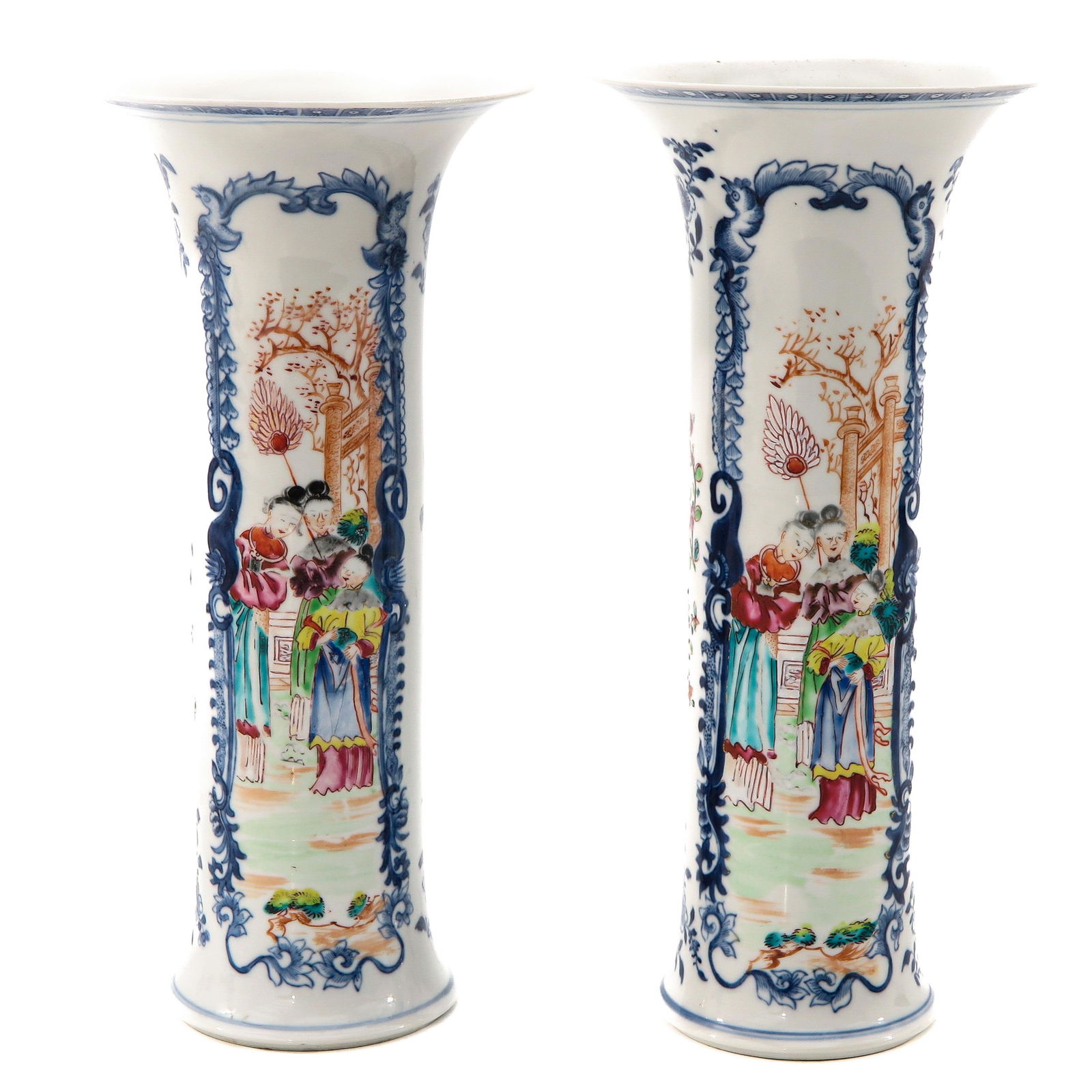 A Pair of  Mandarin Garniture Vases (1 of 9)